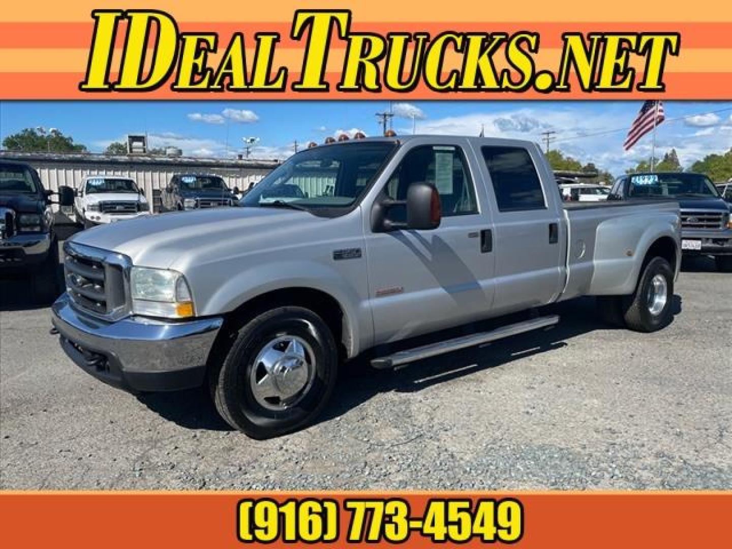 2004 Silver Clearcoat Metallic Ford F-350 Super Duty XLT (1FTWW32P24E) with an Power Stroke 6.0L Diesel Turbo V8 325hp 560ft. lbs. Other engine, 5-Speed Automatic transmission, located at 800 Riverside Ave, Roseville, CA, 95678, 916-773-4549 & Toll Free: 866-719-4393, 38.732265, -121.291039 - DIESEL CREW CAB DUALLY XLT LOW MILES MOON ROOF NEW TIRES NEW HIGH PRESSURE OIL PUMP NEW EGR AND OIL COOLER AUXILIARY FUEL TANK - Photo#0