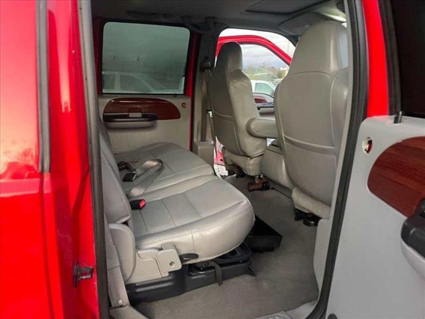 2005 Red Clearcoat Ford F-250 Super Duty Lariat (1FTSW21P05E) with an 6.0L Power Stroke 6.0L Diesel Turbo V8 325hp 560ft. lbs. Direct Injection engine, 5-Speed Automatic transmission, located at 800 Riverside Ave, Roseville, CA, 95678, 916-773-4549 & Toll Free: 866-719-4393, 38.732265, -121.291039 - DIESEL CREW CAB 4X4 BULLET PROOF EGR COOLER HEADSTUDS NEW TIRES LIFTED - Photo#14