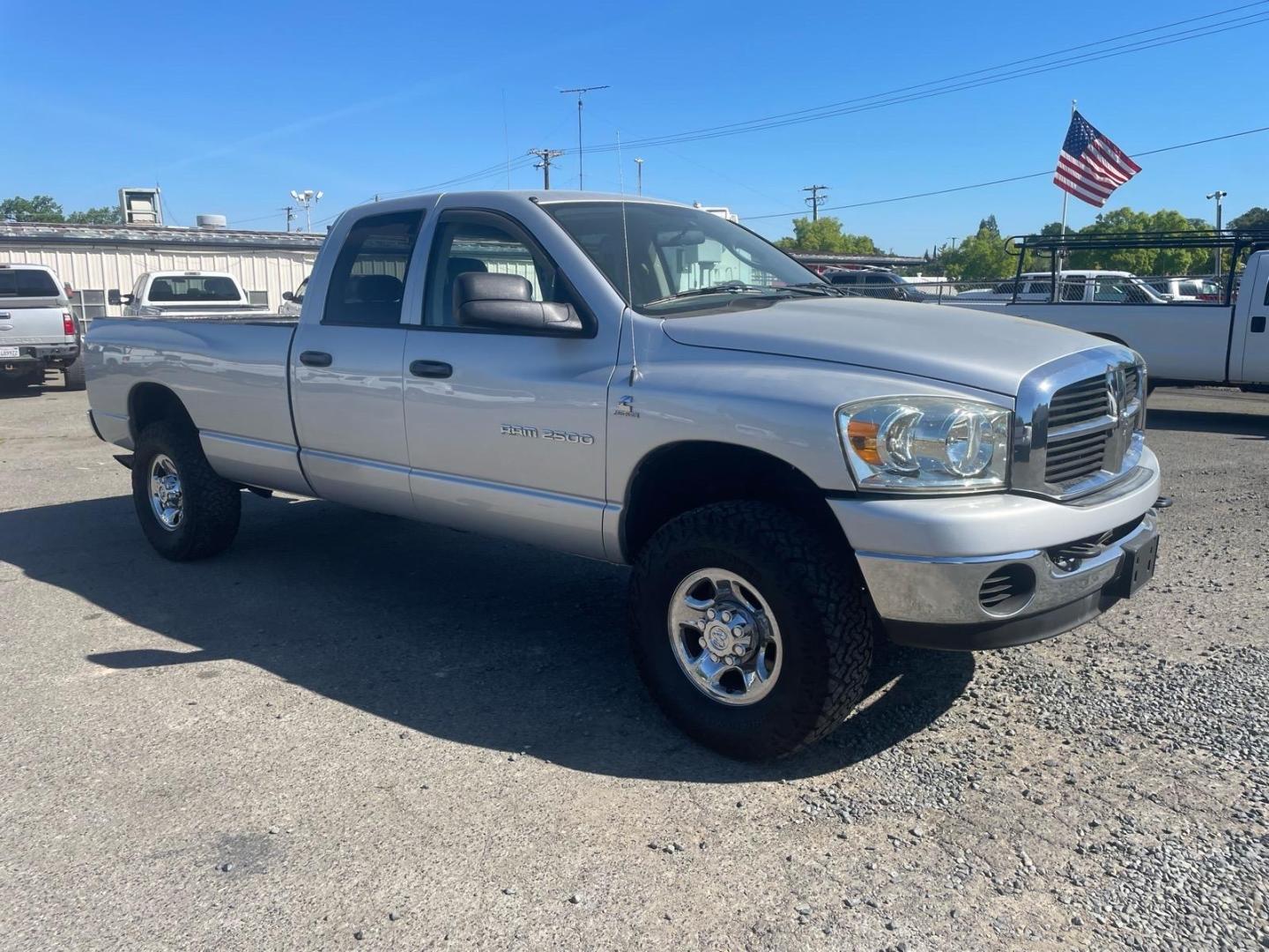 2006 Bright Silver Metallic Clearcoat Dodge Ram 2500 SLT (3D7KS28C56G) with an 5.9L 5.9L Turbocharged Diesel I6 OHV 24V FI Engine Direct Injection engine, 4-Speed Automatic transmission, located at 800 Riverside Ave, Roseville, CA, 95678, 916-773-4549 & Toll Free: 866-719-4393, 38.732265, -121.291039 - 5.9 CUMMINS DIESEL QUAD CAB 4X4 SLT LOW MILES- Photo#1
