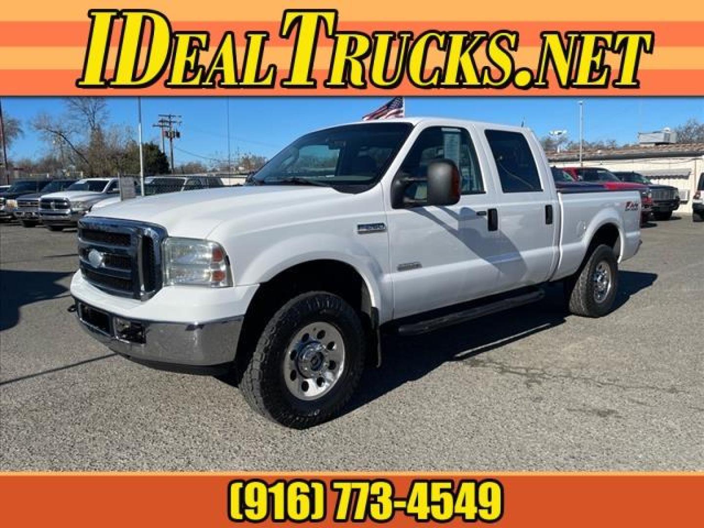 2006 Oxford White Clearcoat Ford F-250 Super Duty XLT (1FTSW21P96E) with an 6.0L Power Stroke 6.0L Diesel Turbo V8 325hp 560ft. lbs. Direct Injection engine, 5-Speed Automatic transmission, located at 800 Riverside Ave, Roseville, CA, 95678, 916-773-4549 & Toll Free: 866-719-4393, 38.732265, -121.291039 - DIESEL CREW CAB 4X4 FX4 XLT HEADSTUDS BULLET PROOF EGR COOLER CLEAN CARFAX - Photo#0
