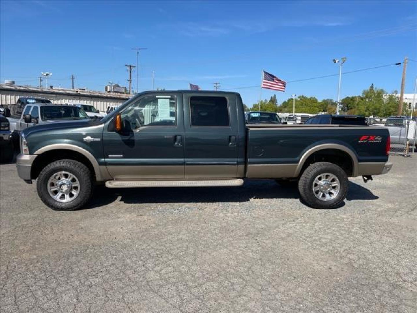 2006 Dark Green Satin Clearcoat Metallic Ford F-350 Super Duty King Ranch (1FTWW31P56E) with an 0.0 8 Cylinder Direct Injection engine, 5-Speed Automatic transmission, located at 800 Riverside Ave, Roseville, CA, 95678, 916-773-4549 & Toll Free: 866-719-4393, 38.732265, -121.291039 - DIESEL CREW CAB 4X4 FX4 KING RANCH LOW MILES - Photo#5