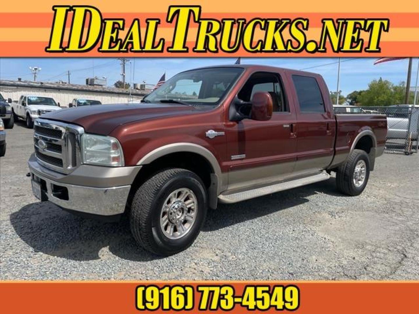 2006 Dark Toreador Red Clearcoat/Arizona Beige Clearcoa Ford F-350 Super Duty King Ranch (1FTWW31P26E) with an 0.0 8 Cylinder Direct Injection engine, 5-Speed Automatic transmission, located at 800 Riverside Ave, Roseville, CA, 95678, 916-773-4549 & Toll Free: 866-719-4393, 38.732265, -121.291039 - DIESEL CREW CAB 4X4 KING RANCH CLEAN CARFAX - Photo#0