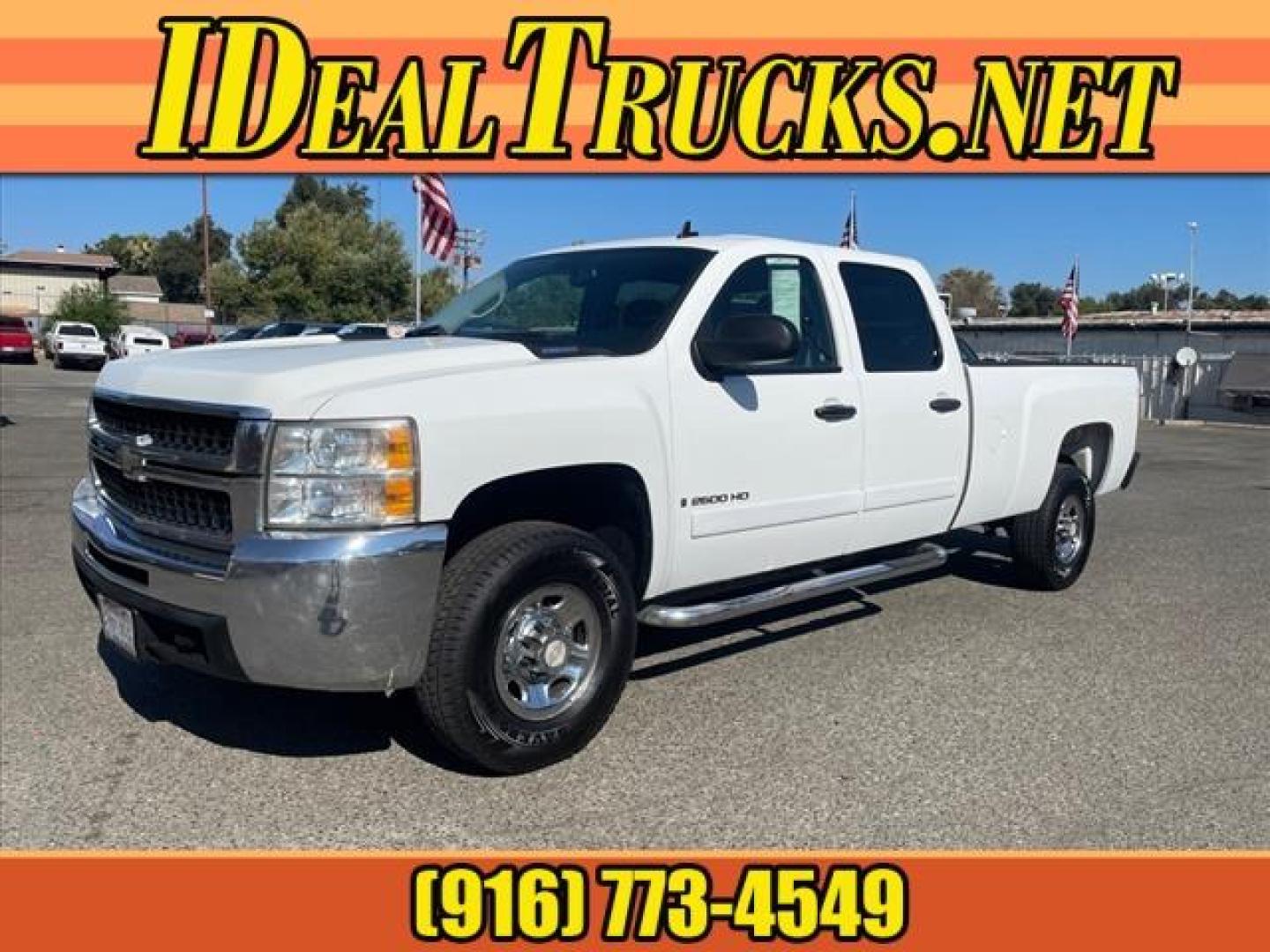 2007 Summit White Chevrolet Silverado 2500HD LT1 (1GCHC23617F) with an 6.6L Duramax 6.6L V8 Turbo 365hp 660ft. lbs. Direct Injection engine, Allison 1000 6-Speed Shiftable Automatic transmission, located at 800 Riverside Ave, Roseville, CA, 95678, 916-773-4549 & Toll Free: 866-719-4393, 38.732265, -121.291039 - DURAMAX DIESEL CREW CAB LT ALLISON TRANSMISSION SERVICE RECORDS ON CLEAN CARFAX - Photo#0