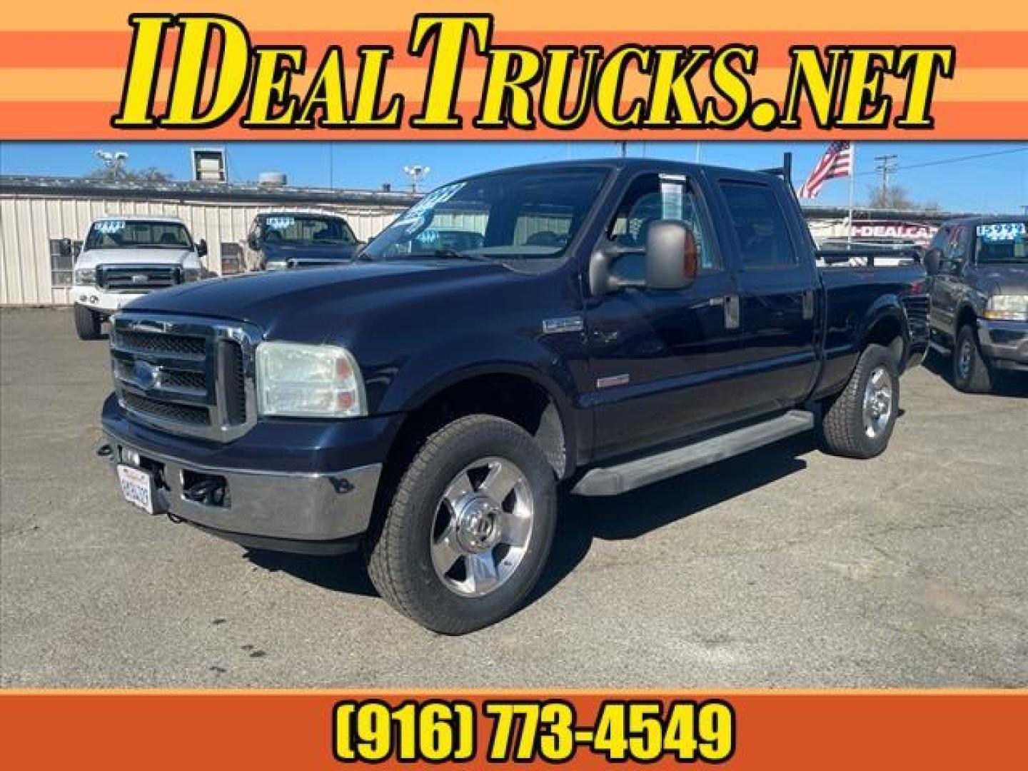 2007 True Blue Clearcoat Metallic Ford F-250 Super Duty Lariat (1FTSW21P37E) with an 6.0L 6.0L Turbo Diesel V8 OHV 32V Direct Injection engine, 5-Speed Automatic transmission, located at 800 Riverside Ave, Roseville, CA, 95678, 916-773-4549 & Toll Free: 866-719-4393, 38.732265, -121.291039 - DIESEL CREW CAB 4X4 FX4 LARIAT LOW MILES MOON ROOF ONE OWNER CLEAN CARFAX - Photo#0