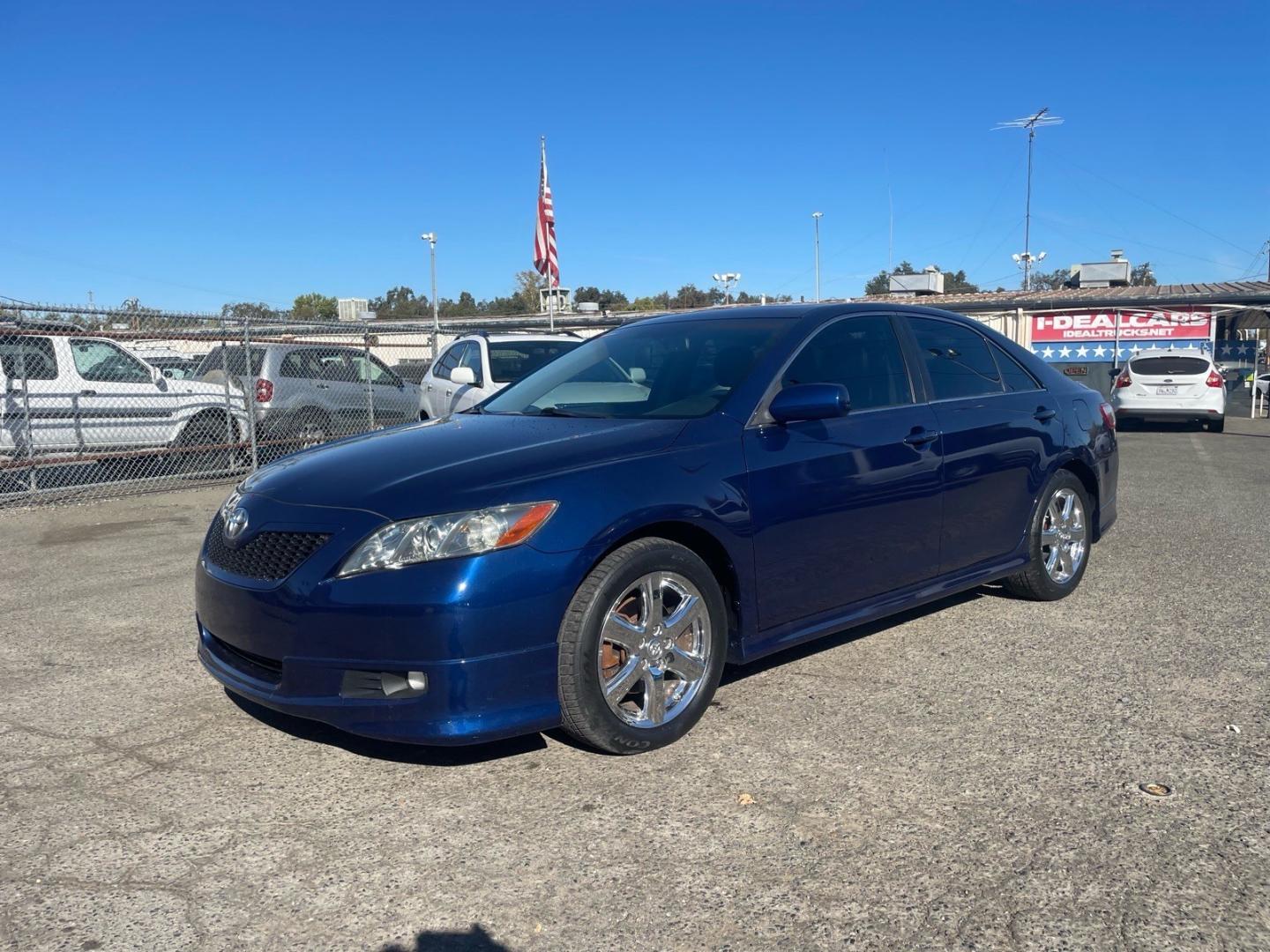2007 Blue Ribbon Metallic Toyota Camry SE V6 (4T1BK46K17U) with an 3.5L 3.5L V6 268hp 248ft. lbs. Other engine, 6-Speed Shiftable Automatic transmission, located at 800 Riverside Ave, Roseville, CA, 95678, 916-773-4549 & Toll Free: 866-719-4393, 38.732265, -121.291039- Photo#0