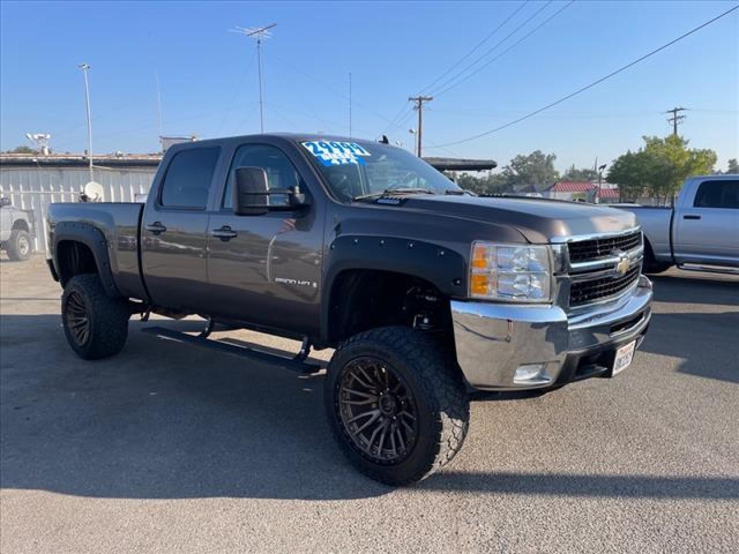 2008 Desert Brown Metallic Chevrolet Silverado 2500HD LTZ (1GCHK236X8F) with an 6.6L Duramax 6.6L Diesel Turbo V8 365hp 660ft. lbs. Common Rail Direct Injection engine, Allison 1000 6-Speed Shiftable Automatic transmission, located at 800 Riverside Ave, Roseville, CA, 95678, 916-773-4549 & Toll Free: 866-719-4393, 38.732265, -121.291039 - DURAMAX DIESEL CREW CAB 4X4 LTZ LIFTED CUSTOM WHEELS ALLISON TRANSMISSION - Photo#1