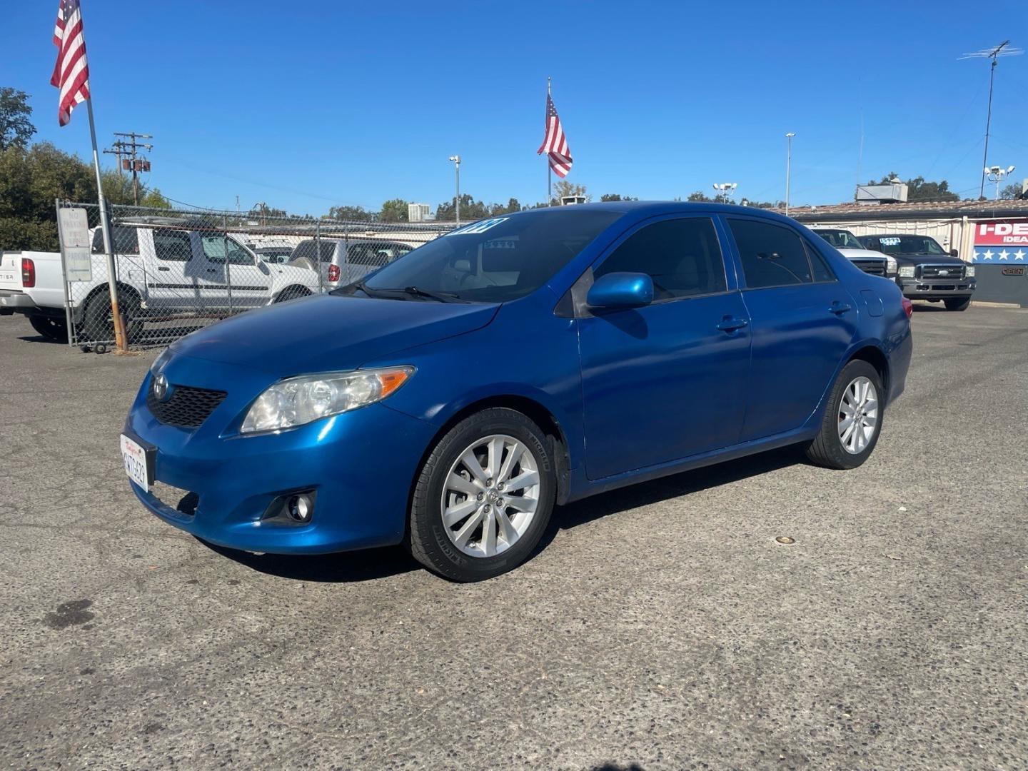 2010 Blue Streak Metallic Toyota Corolla LE (1NXBU4EE5AZ) with an 1.8L 1.8L I4 132hp 128ft. lbs. Sequential Multiport Fuel Injection engine, 4-Speed Automatic transmission, located at 800 Riverside Ave, Roseville, CA, 95678, 916-773-4549 & Toll Free: 866-719-4393, 38.732265, -121.291039- Photo#0