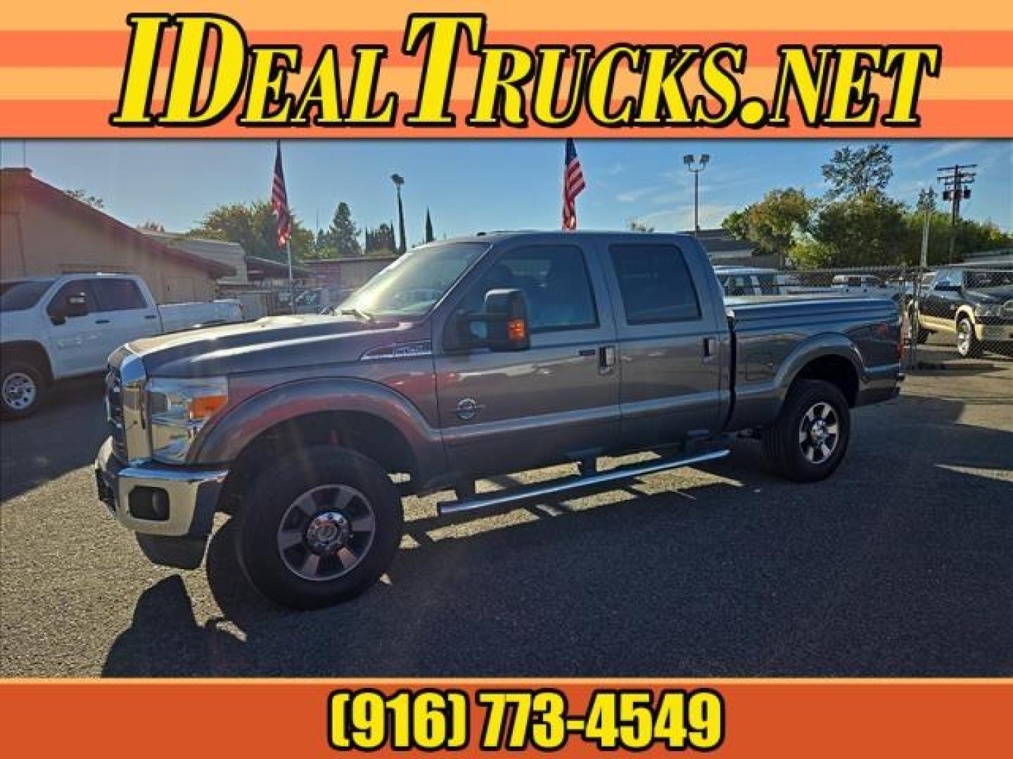 2011 Sterling Grey Metallic Ford F-250 Super Duty Lariat (1FT7W29F1BE) with an 6.7L Power Stroke 6.7L Biodiesel Turbo V8 400hp 800ft. lbs. Common Rail Direct Injection engine, 6-Speed Shiftable Automatic transmission, located at 800 Riverside Ave, Roseville, CA, 95678, 916-773-4549 & Toll Free: 866-719-4393, 38.732265, -121.291039 - DIESEL CREW CAB 4X4 FX4 LOW MILES 1 OWNER - Photo#0