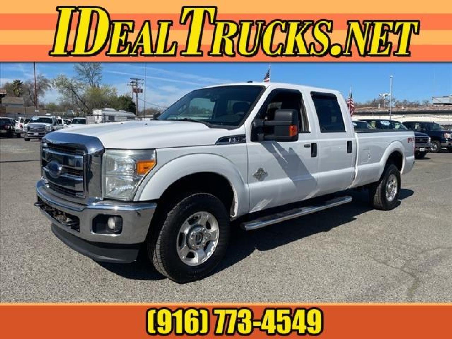 2012 Oxford White Ford F-350 Super Duty XLT (1FT8W3BTXCE) with an 6.7L Power Stroke 6.7L Biodiesel Turbo V8 400hp 800ft. lbs. Common Rail Direct Injection engine, 6-Speed Shiftable Automatic transmission, located at 800 Riverside Ave, Roseville, CA, 95678, 916-773-4549 & Toll Free: 866-719-4393, 38.732265, -121.291039 - DIESEL CREW CAB 4X4 FX4 XLT SERVICE RECORDS ON CLEAN CARFAX - Photo#0