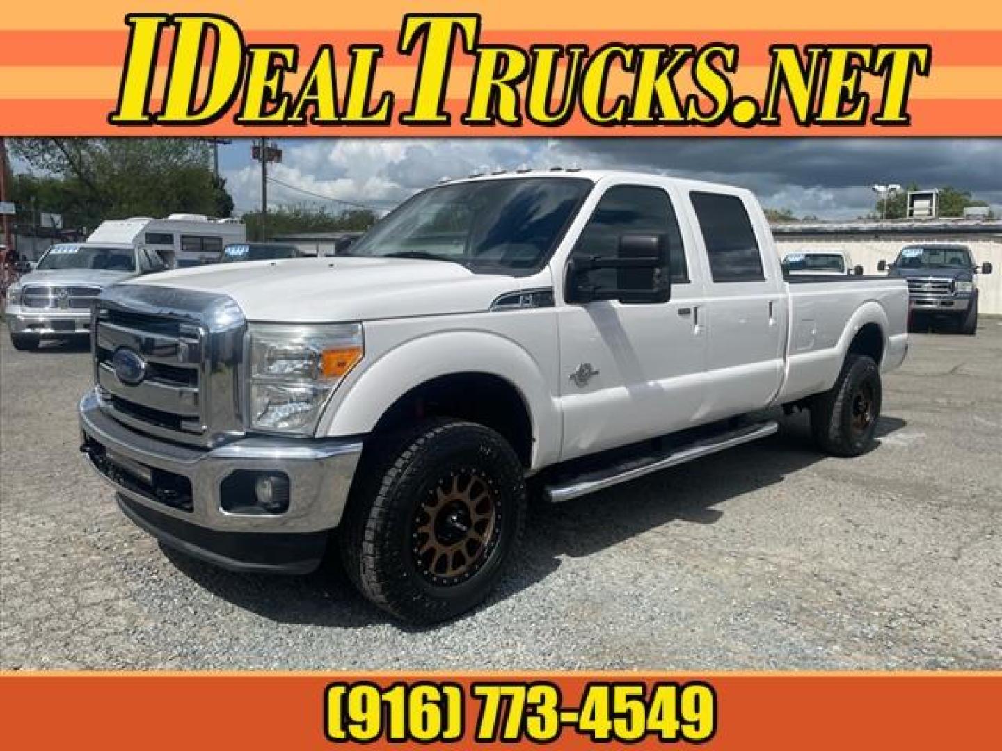 2012 Oxford White Ford F-350 Super Duty Lariat (1FT8W3BT1CE) with an 6.7L Power Stroke 6.7L Biodiesel Turbo V8 400hp 800ft. lbs. Common Rail Direct Injection engine, 6-Speed Shiftable Automatic transmission, located at 800 Riverside Ave, Roseville, CA, 95678, 916-773-4549 & Toll Free: 866-719-4393, 38.732265, -121.291039 - DIESEL CREW CAB 4X4 LARIAT MOON ROOF CLEAN CARFAX - Photo#0
