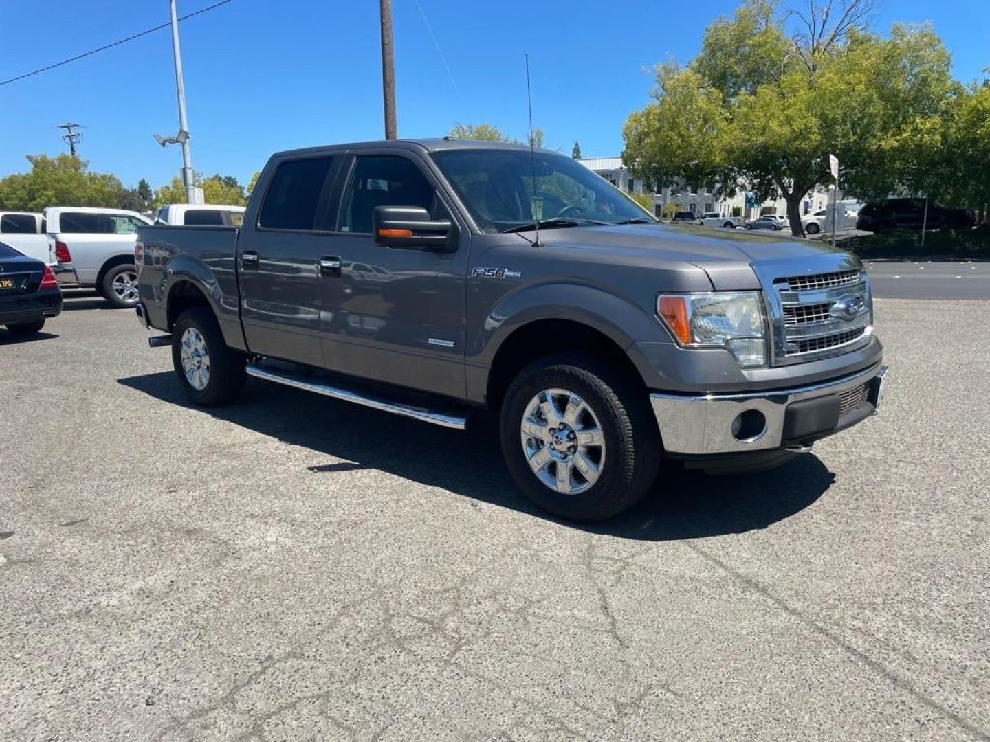 2013 Sterling Gray Metallic Ford F-150 XLT (1FTFW1ET6DK) with an 3.5L EcoBoost 3.5L Twin Turbo V6 365hp 420ft. lbs. Direct Injection engine, 6-Speed Automatic transmission, located at 800 Riverside Ave, Roseville, CA, 95678, 916-773-4549 & Toll Free: 866-719-4393, 38.732265, -121.291039 - 4X4 SUPERCREW XLT ECO BOOST LOW MILES SERVICE RECORDS - Photo#1