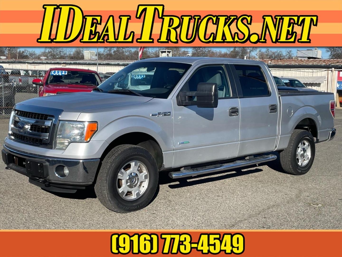 2013 Ingot Silver Metallic Ford F-150 XLT (1FTFW1ET3DF) with an 3.5L EcoBoost 3.5L Twin Turbo V6 365hp 420ft. lbs. Direct Injection engine, 6-Speed Automatic transmission, located at 800 Riverside Ave, Roseville, CA, 95678, 916-773-4549 & Toll Free: 866-719-4393, 38.732265, -121.291039 - 4X4 SUPERCREW XLT ONE OWNER SERVICE RECORDS - Photo#0