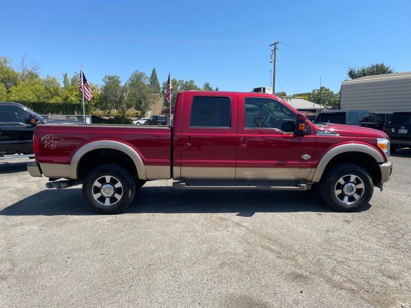 2013 Autumn Red Metallic/Pale Adobe Metallic Ford F-350 Super Duty King Ranch (1FT8W3BT3DE) with an 6.7L Power Stroke 6.7L Biodiesel Turbo V8 400hp 800ft. lbs. Common Rail Direct Injection engine, 6-Speed Shiftable Automatic transmission, located at 800 Riverside Ave, Roseville, CA, 95678, 916-773-4549 & Toll Free: 866-719-4393, 38.732265, -121.291039 - DIESEL CREW CAB 4X4 KING RANCH SERVICE RECORDS - Photo#5