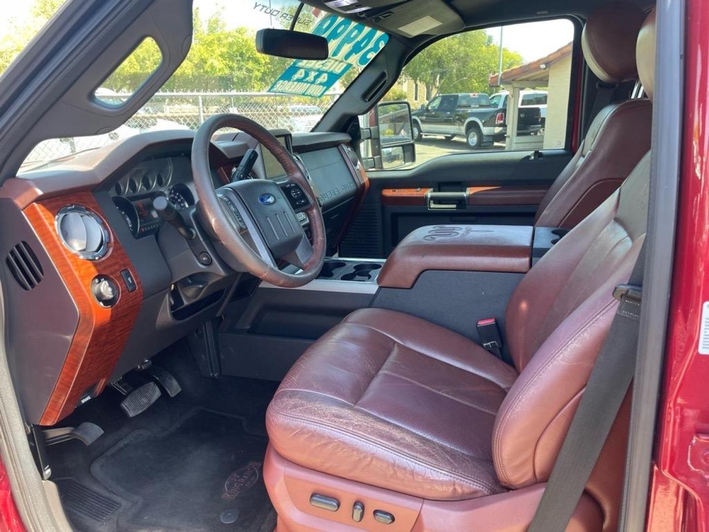 2013 Autumn Red Metallic/Pale Adobe Metallic Ford F-350 Super Duty King Ranch (1FT8W3BT3DE) with an 6.7L Power Stroke 6.7L Biodiesel Turbo V8 400hp 800ft. lbs. Common Rail Direct Injection engine, 6-Speed Shiftable Automatic transmission, located at 800 Riverside Ave, Roseville, CA, 95678, 916-773-4549 & Toll Free: 866-719-4393, 38.732265, -121.291039 - DIESEL CREW CAB 4X4 KING RANCH SERVICE RECORDS - Photo#9