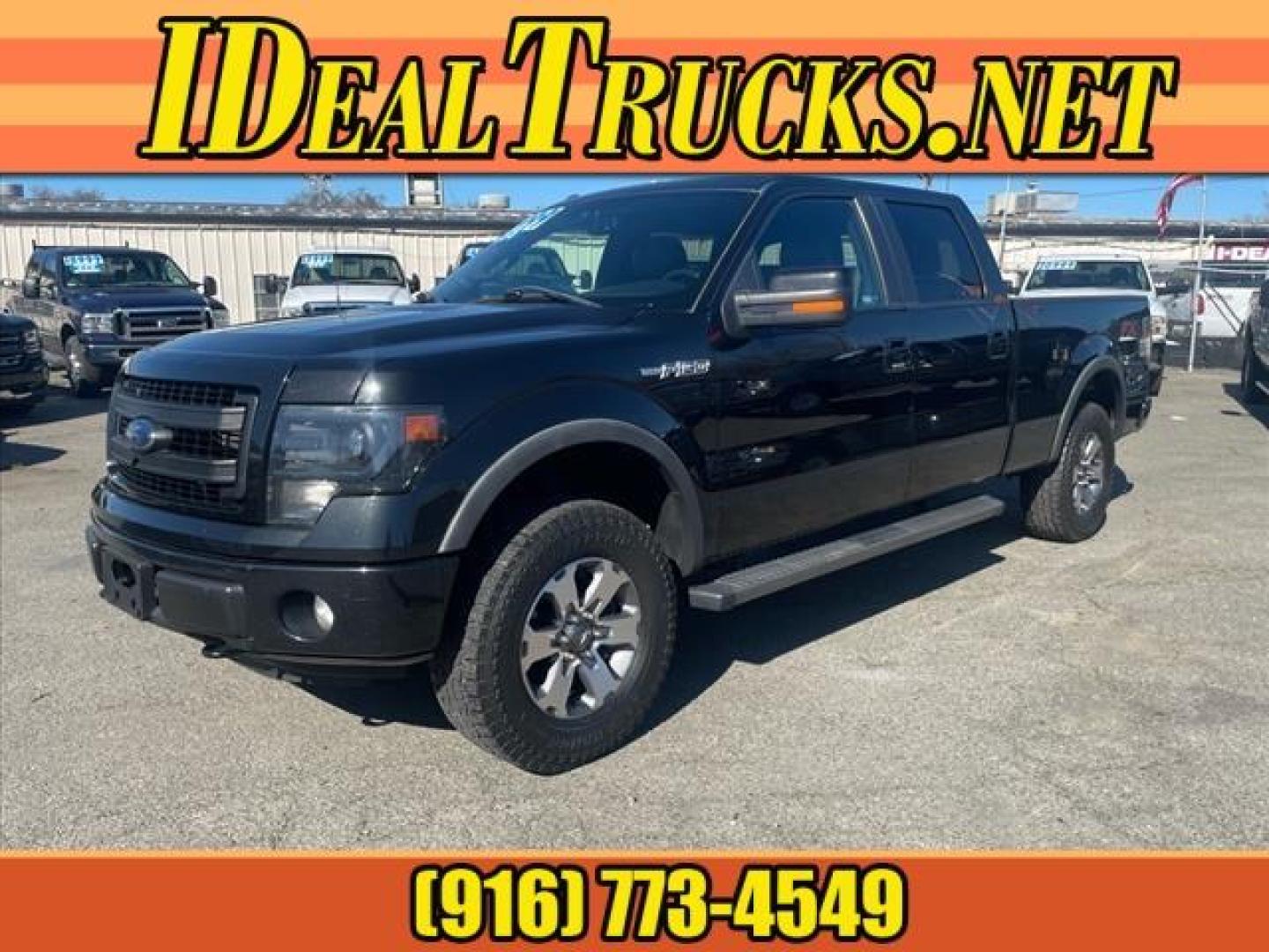 2013 Tuxedo Black Metallic Ford F-150 FX4 (1FTFW1EF3DK) with an 5.0L 5.0L Flex Fuel V8 360hp 380ft. lbs. Sequential Multiport Fuel Injection engine, 6-Speed Shiftable Automatic transmission, located at 800 Riverside Ave, Roseville, CA, 95678, 916-773-4549 & Toll Free: 866-719-4393, 38.732265, -121.291039 - 4X4 SUPERCREW FX4 5.0 V8 MOON ROOF CLEAN CARFAX - Photo#0