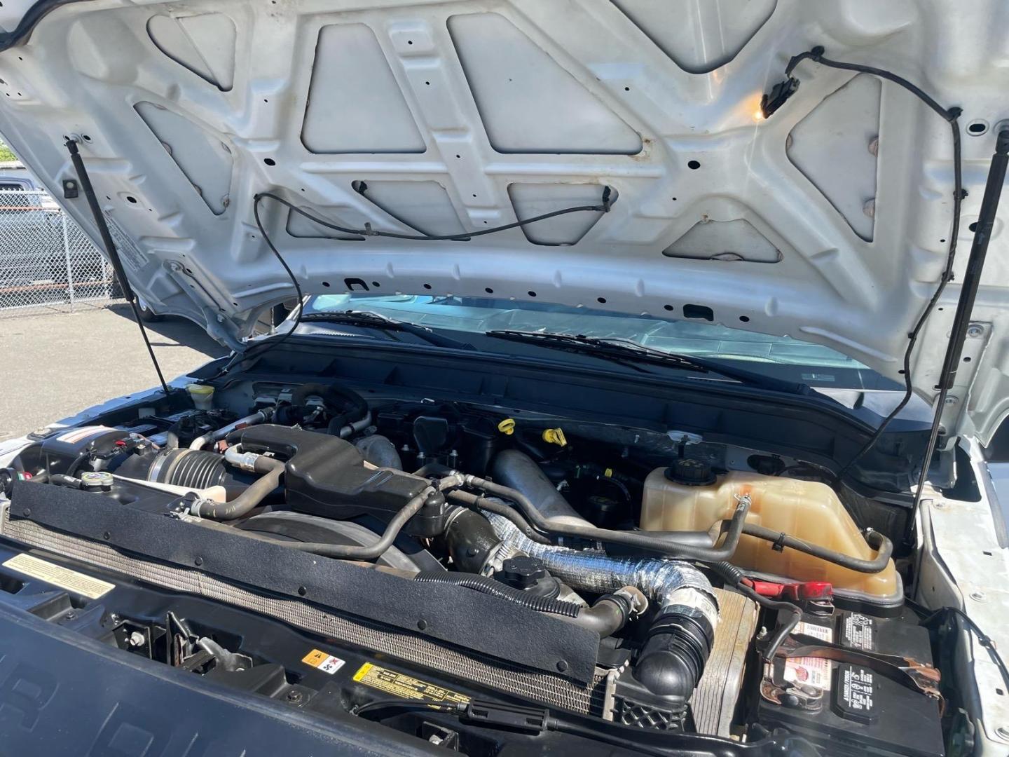 2014 White Ford F-350 Super Duty XL (1FD8W3FTXEE) with an 6.7L Power Stroke 6.7L Biodiesel Turbo V8 300hp 660ft. lbs. Common Rail Direct Injection engine, 6-Speed Shiftable Automatic transmission, located at 800 Riverside Ave, Roseville, CA, 95678, 916-773-4549 & Toll Free: 866-719-4393, 38.732265, -121.291039 - DIESEL CREW CAB 4X4 9 FOOT FLATBED ONE OWNER SERVICE RECORDS ON CLEAN CARFAX- Photo#13