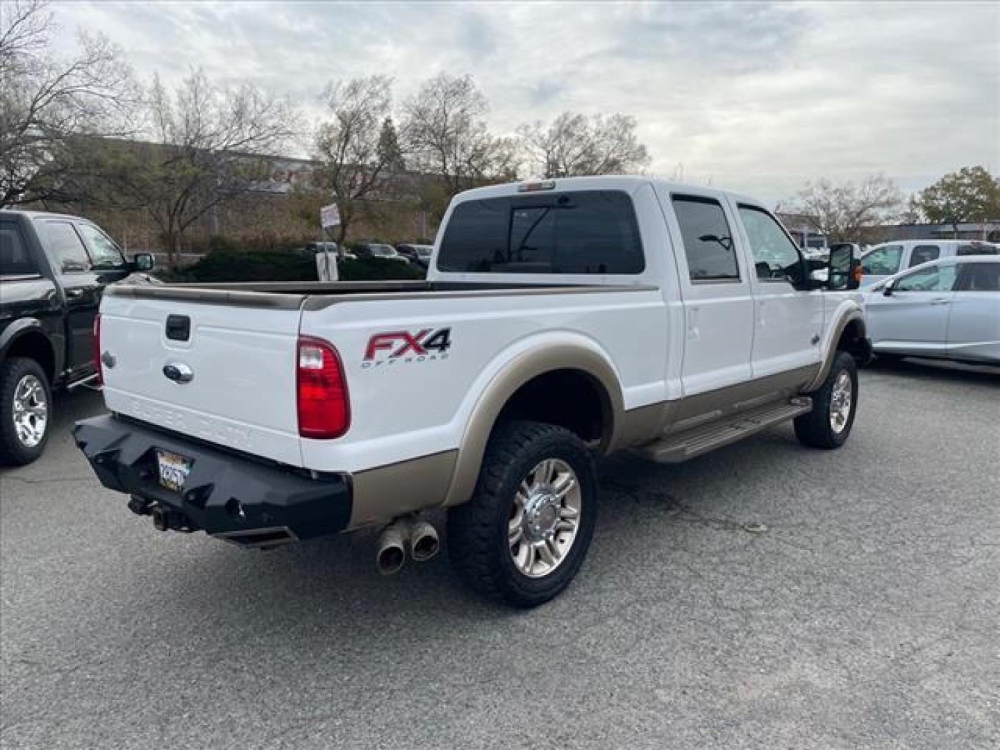 2014 Oxford White/Pale Adobe Metallic Ford F-250 Super Duty King Ranch (1FT7W2BT2EE) with an 6.7L Power Stroke 6.7L Biodiesel Turbo V8 400hp 800ft. lbs. Common Rail Direct Injection engine, 6-Speed Shiftable Automatic transmission, located at 800 Riverside Ave, Roseville, CA, 95678, 916-773-4549 & Toll Free: 866-719-4393, 38.732265, -121.291039 - DIESEL CREW CAB 4X4 FX4 KING RANCH SERVICE RECORDS - Photo#5