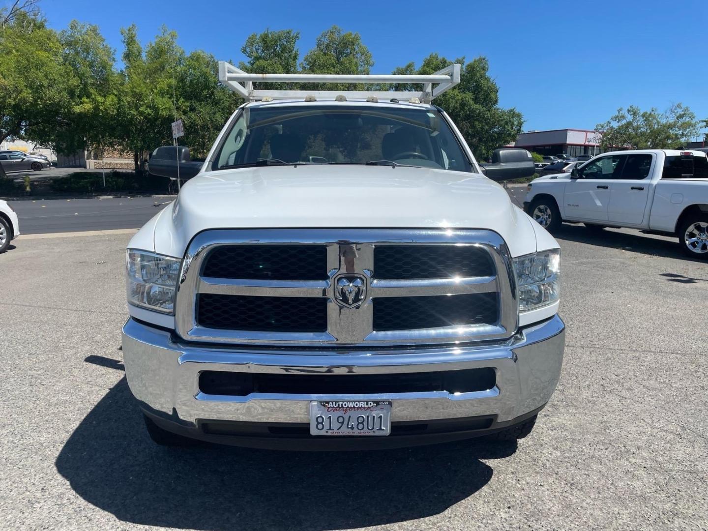 2014 White RAM 3500 Tradesman (3C7WR8AJ2EG) with an HEMI 6.4L V8 370hp 429ft. lbs. Other engine, 6-Speed Shiftable Automatic transmission, located at 800 Riverside Ave, Roseville, CA, 95678, 916-773-4549 & Toll Free: 866-719-4393, 38.732265, -121.291039 - UTILITY BED 72K MILES CLEAN CARFAX- Photo#7