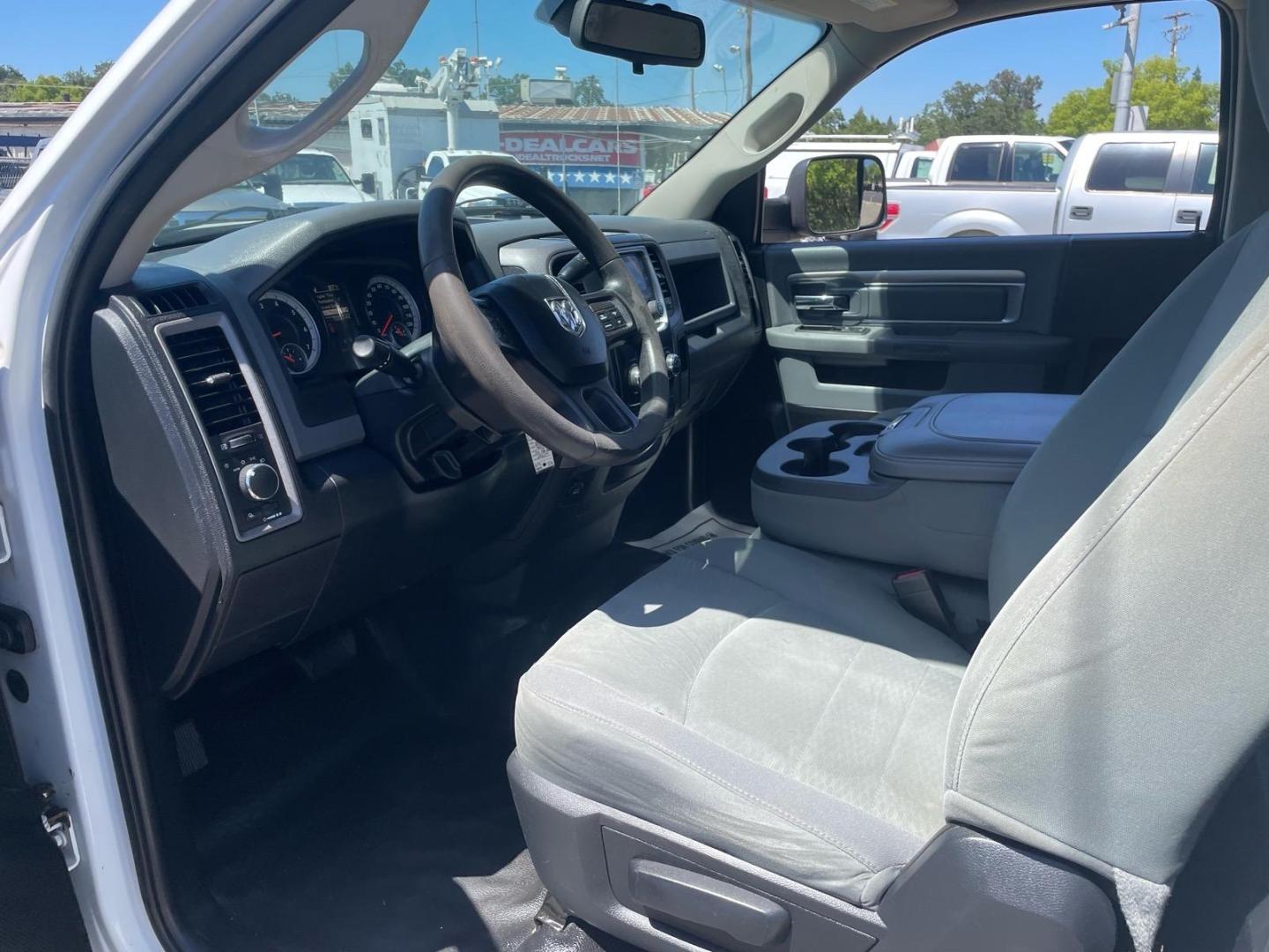 2014 White RAM 3500 Tradesman (3C7WR8AJ2EG) with an HEMI 6.4L V8 370hp 429ft. lbs. Other engine, 6-Speed Shiftable Automatic transmission, located at 800 Riverside Ave, Roseville, CA, 95678, 916-773-4549 & Toll Free: 866-719-4393, 38.732265, -121.291039 - UTILITY BED 72K MILES CLEAN CARFAX- Photo#8