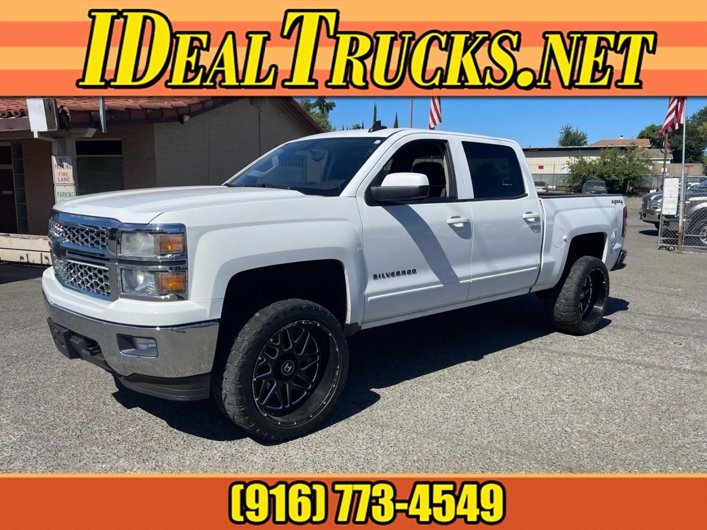 2015 Summit White Chevrolet Silverado 1500 LT (3GCUKREC8FG) with an 5.3L EcoTec3 5.3L V8 355hp 383ft. lbs. Direct Injection engine, 6-Speed Shiftable Automatic w/Overdrive transmission, located at 800 Riverside Ave, Roseville, CA, 95678, 916-773-4549 & Toll Free: 866-719-4393, 38.732265, -121.291039 - 4X4 CREW CAB LT SERVICE RECORDS ON CLEAN CARFAX- Photo#0