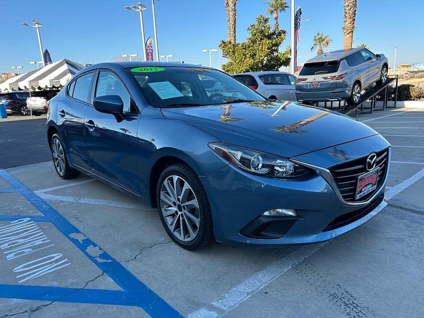 2015 BLUE Mazda Mazda3 (3MZBM1U71FM) with an 4-Cyl SKYACTIV-G 2.0L engine, Auto 6-Spd SKYACTIV-Drv transmission, located at 412 Auto Vista Drive, Palmdale, 93551, (661) 945-0620, 34.592636, -118.136681 - Photo#0