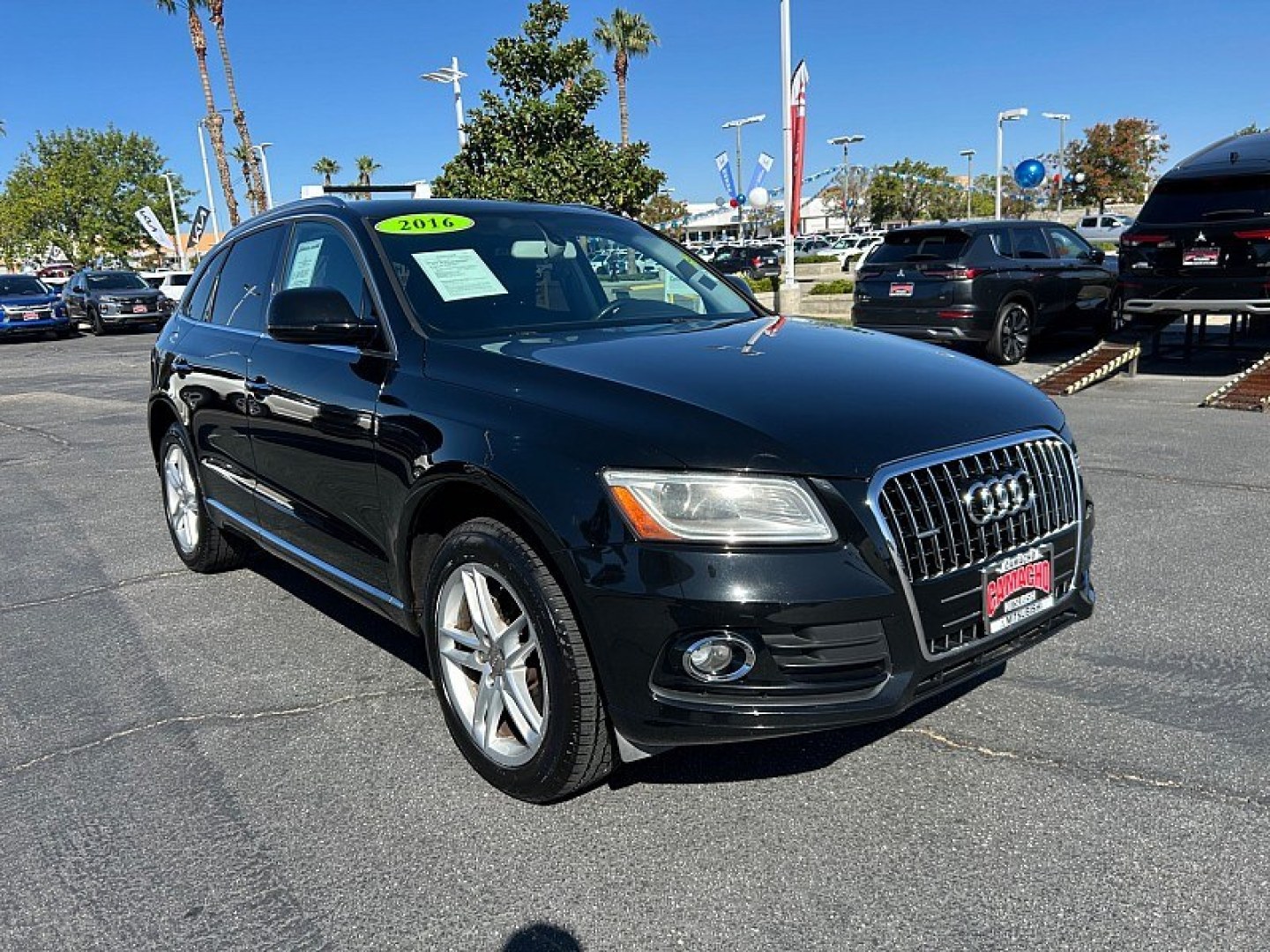 2016 BLACK Audi Q5 (WA1C2AFP2GA) with an 4-Cyl Turbo 2.0 Liter engine, Auto 8-Spd Tiptronic Spt transmission, located at 412 Auto Vista Drive, Palmdale, 93551, (661) 945-0620, 34.592636, -118.136681- Photo#0