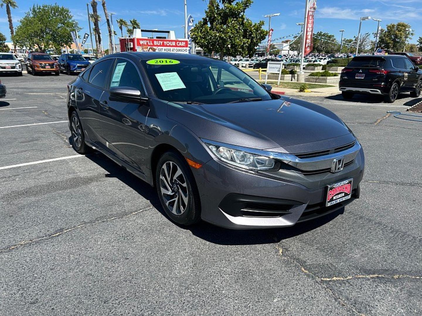 2016 Gray Honda Civic Sedan (19XFC2F79GE) with an 4-Cyl i-VTEC 2.0 Liter engine, Automatic CVT transmission, located at 412 Auto Vista Drive, Palmdale, 93551, (661) 945-0620, 34.592636, -118.136681- Photo#0