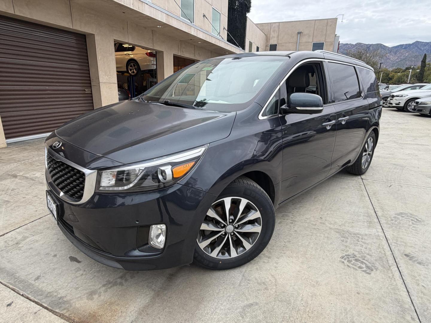 2016 Space Gray Metallic /Gray Kia Sedona EX (KNDMC5C18G6) with an 3.3L V6 DOHC 24V engine, 6-Speed Automatic transmission, located at 30 S. Berkeley Avenue, Pasadena, CA, 91107, (626) 248-7567, 34.145447, -118.109398 - Photo#0