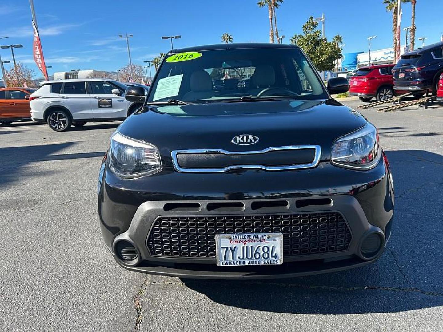 2016 BLACK Kia Soul (KNDJN2A28G7) with an 4-Cyl 1.6 Liter engine, Auto 6-Spd Sportmatic transmission, located at 412 Auto Vista Drive, Palmdale, 93551, (661) 945-0620, 34.592636, -118.136681 - Photo#1