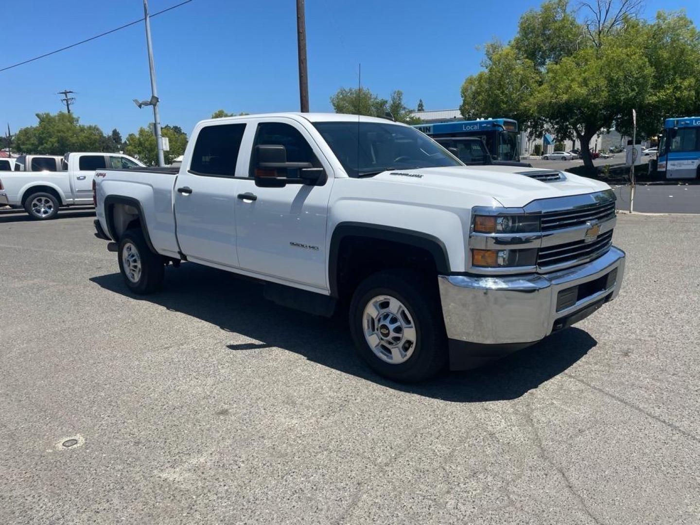 2017 Summit White Chevrolet Silverado 2500HD Work Truck (1GC1KUEYXHF) with an 6.6L Duramax 6.6L Biodiesel Turbo V8 445hp 910ft. lbs. Common Rail Direct Injection engine, Allison 1000 6-Speed Shiftable Automatic transmission, located at 800 Riverside Ave, Roseville, CA, 95678, 916-773-4549 & Toll Free: 866-719-4393, 38.732265, -121.291039 - DURAXAX DIESEL CREW CAB 4X4 ALLISON TRANSMISSION ONE OWNER SERVICE RECORDS ON CLEAN CARFAX - Photo#1