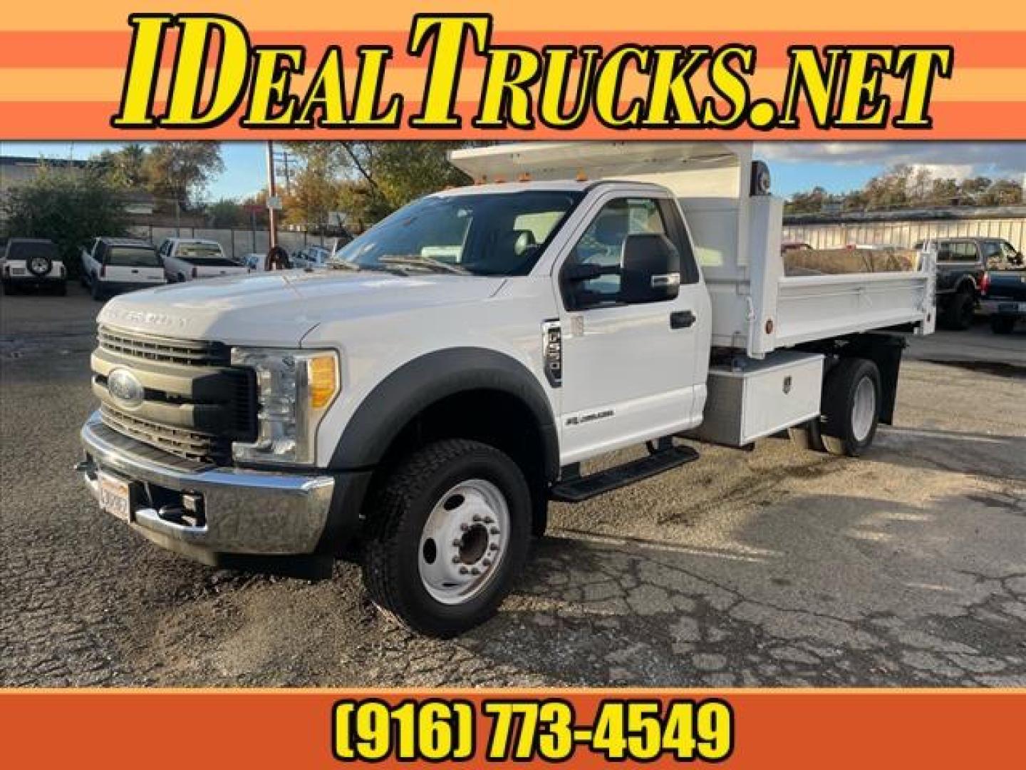 2017 White Ford F-550 XL (1FDUF5GT3HE) with an 6.7L 8 Cylinder Other engine, 6-Speed Automatic transmission, located at 800 Riverside Ave, Roseville, CA, 95678, 916-773-4549 & Toll Free: 866-719-4393, 38.732265, -121.291039 - DUALLY DIESEL DUMP BED ONE OWNER CLEAN CARFAX - Photo#0