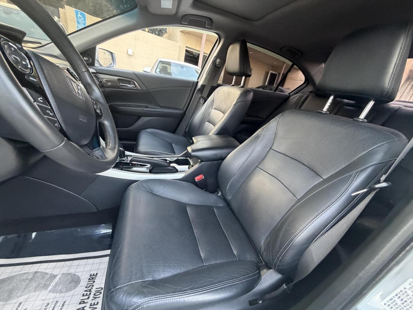 2017 Silver /Gray Honda Accord EX-L Sedan V6 6-Spd AT (1HGCR3F86HA) with an 3.5L V6 SOHC 24V engine, 6A transmission, located at 30 S. Berkeley Avenue, Pasadena, CA, 91107, (626) 248-7567, 34.145447, -118.109398 - Navigation! Leather Seats! Moon-roof! This 2017 Honda Accord EX-L Sedan V6 6-Spd AT looks and drives good. - Photo#9