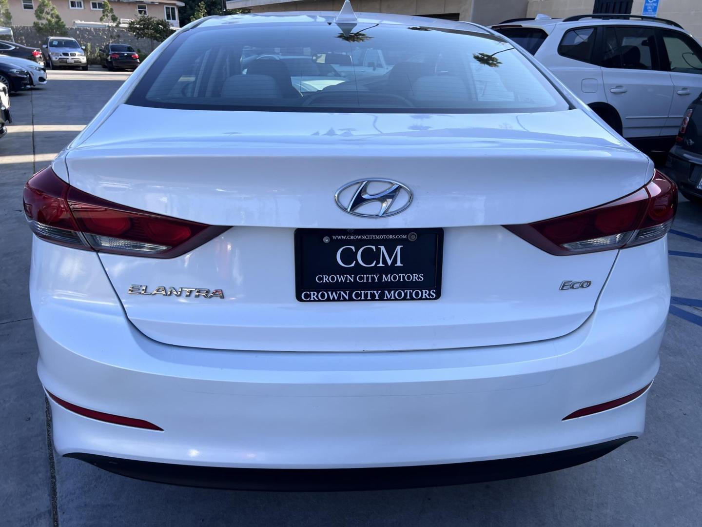 2017 White /Gray Hyundai Elantra Eco (5NPD94LA1HH) with an 1.4L LE DOCH 16V TURBO engine, 7A transmission, located at 30 S. Berkeley Avenue, Pasadena, CA, 91107, (626) 248-7567, 34.145447, -118.109398 - Crown City Motors is a used “Buy Here Pay Here” car dealer in Pasadena CA. “Buy Here Pay Here” financing, means that when you purchase your vehicle from our dealership, that you make the payments to the dealership as well. We do not need the banks approval to get you approved for a used auto - Photo#5