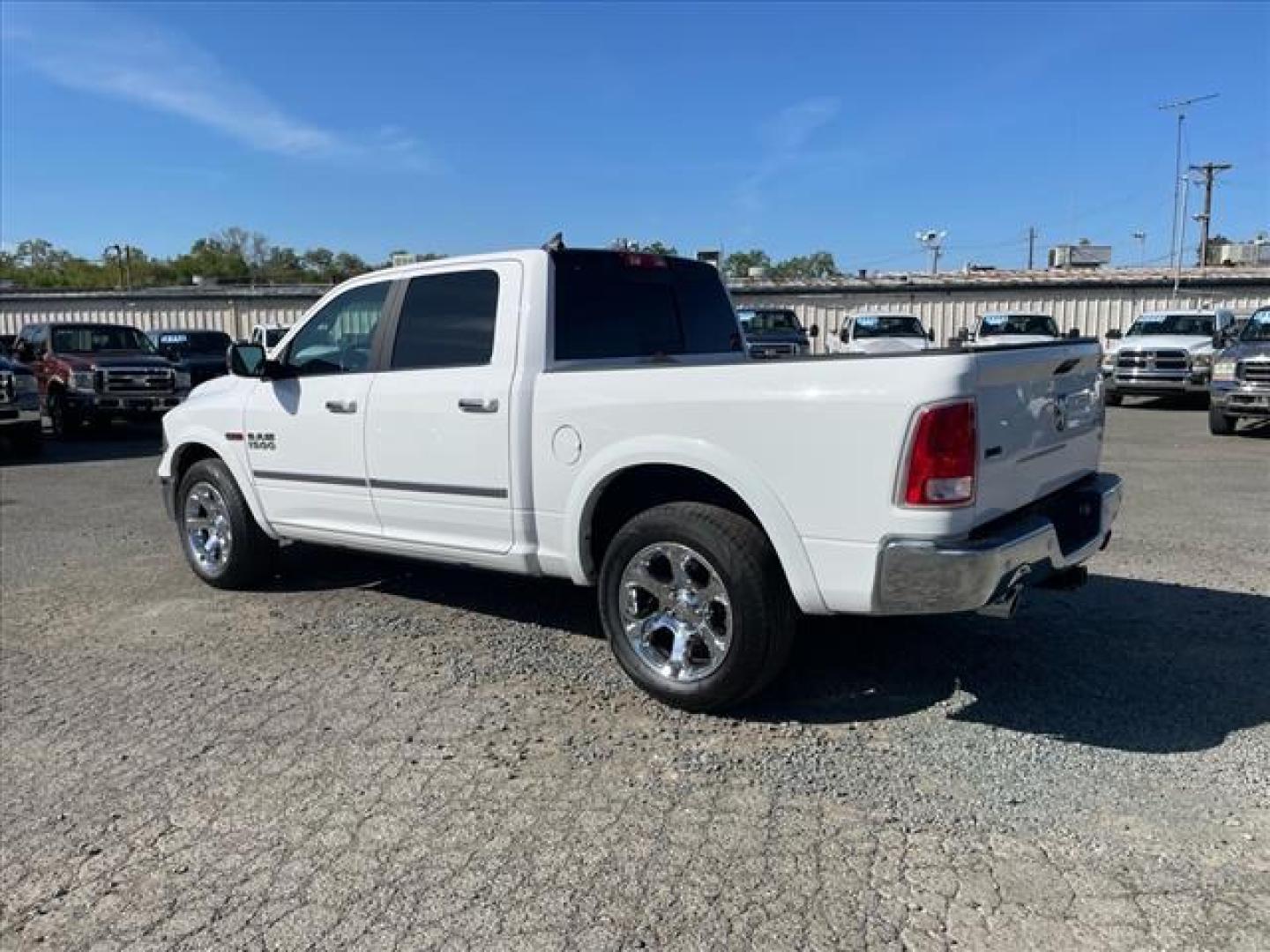 2017 Bright White Clear Coat RAM 1500 Laramie (1C6RR7NM4HS) with an 3.0L EcoDiesel 3.0L Biodiesel Turbo V6 240hp 420ft. lbs. Common Rail Direct Injection engine, 8-Speed Shiftable Automatic transmission, located at 800 Riverside Ave, Roseville, CA, 95678, 916-773-4549 & Toll Free: 866-719-4393, 38.732265, -121.291039 - ECODIESEL CREW CAB 4X4 LARAMIE LEATHER CLEAN CARFAX - Photo#3