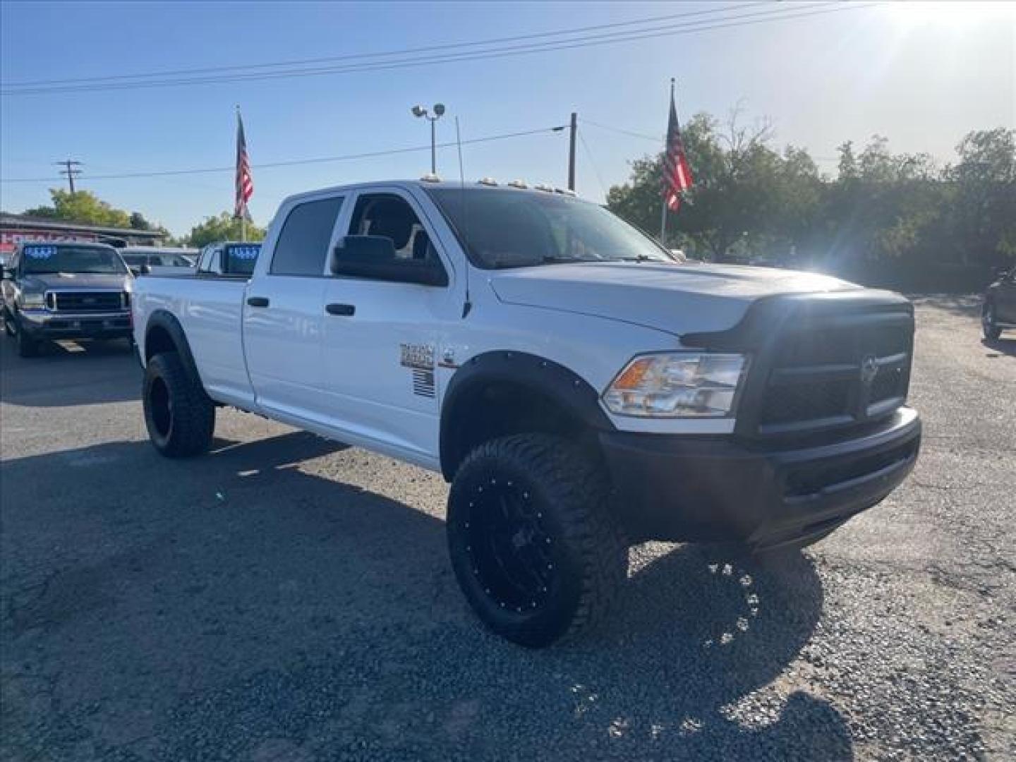 2017 Bright White Clear Coat RAM 3500 Tradesman (3C63R3GL2HG) with an 6.7L Cummins 6.7L Diesel Turbo I6 350hp 660ft. lbs. Common Rail Direct Injection engine, 6-Speed Shiftable Automatic transmission, located at 800 Riverside Ave, Roseville, CA, 95678, 916-773-4549 & Toll Free: 866-719-4393, 38.732265, -121.291039 - CUMMINS DIESEL CREW CAB 4X4 TRADESMAN LEATHER LIFTED CUSTOM WHEELS NEW TIRES - Photo#1