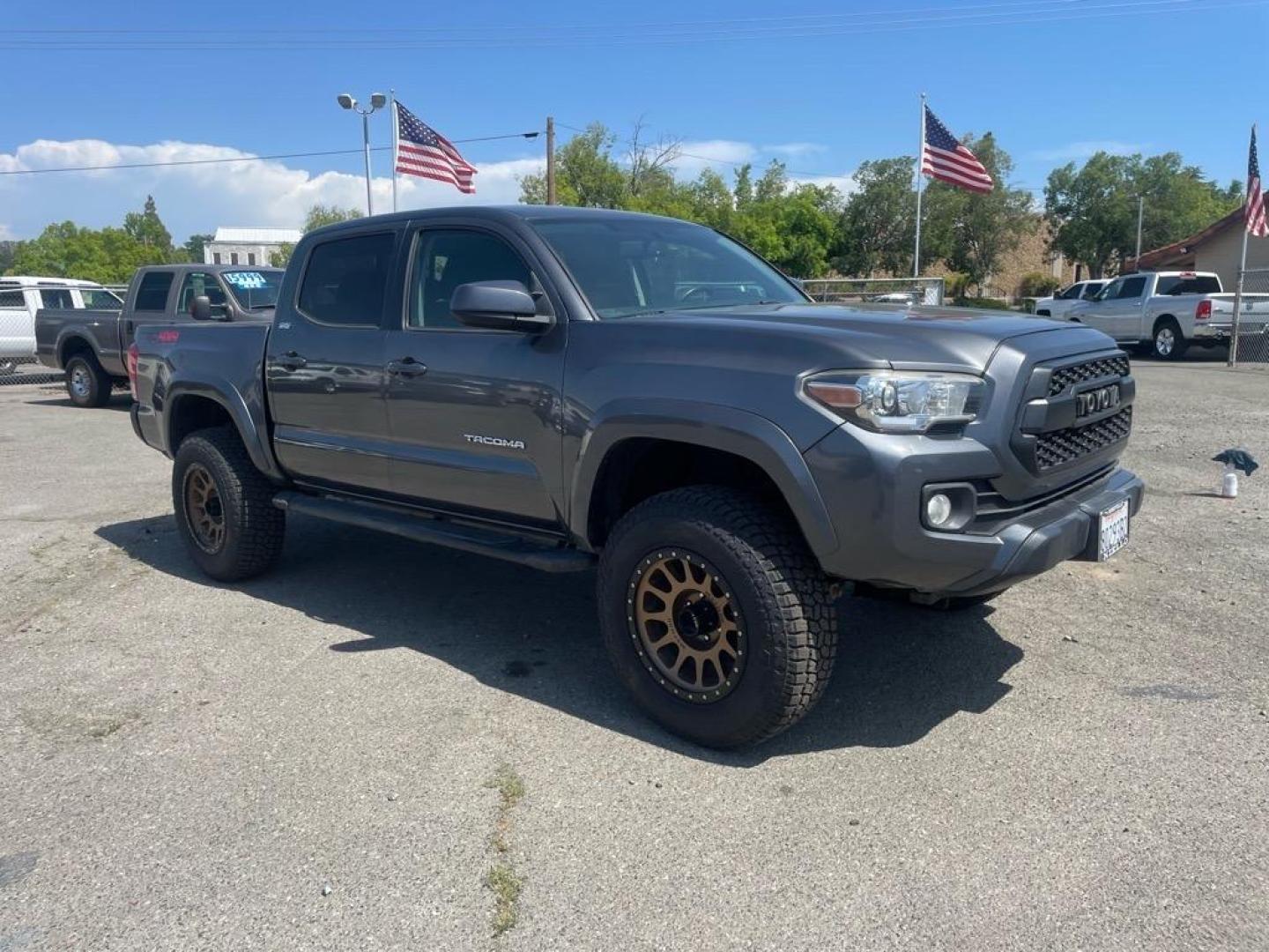 2017 Magnetic Gray Metallic Toyota Tacoma TRD Off-Road (3TMCZ5AN1HM) with an 3.5L 3.5L V6 278hp 265ft. lbs. Direct Injection engine, 6-Speed Shiftable Automatic transmission, located at 800 Riverside Ave, Roseville, CA, 95678, 916-773-4549 & Toll Free: 866-719-4393, 38.732265, -121.291039 - DOUBLE CAB TRD OFF ROAD 4X4 - Photo#1