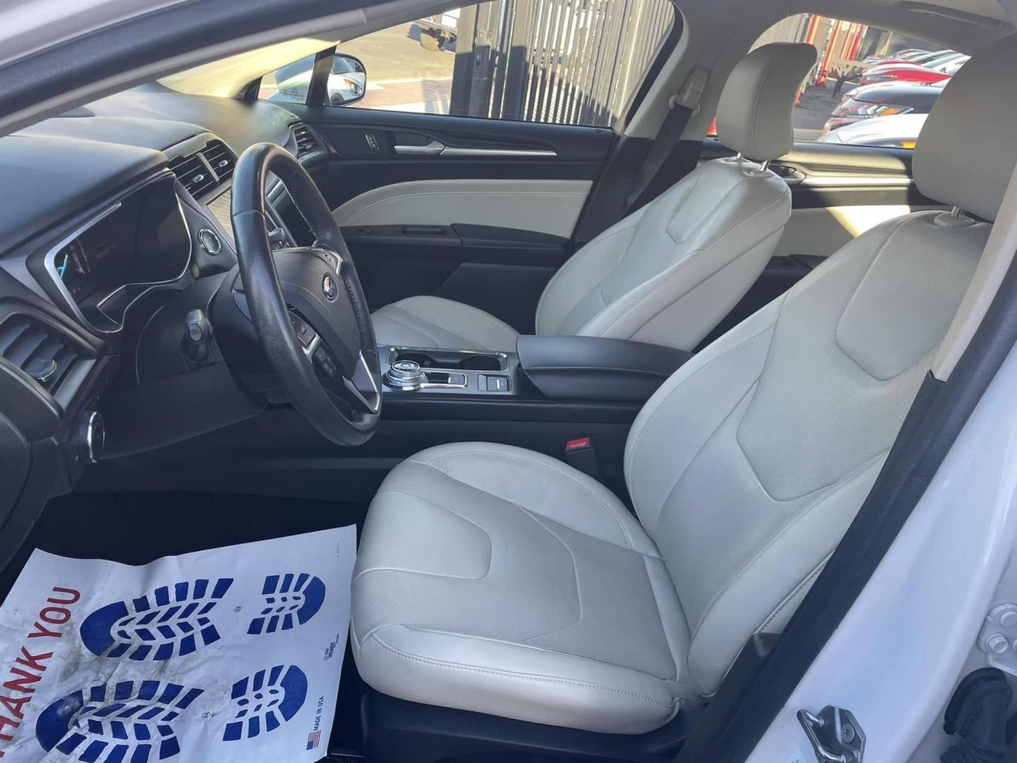 2018 WHITE Ford Fusion Energi Titanium (3FA6P0SUXJR) with an 2.0L L4 DOHC 16V HYBRID engine, CVT transmission, located at 744 E Miner Ave, Stockton, CA, 95202, (209) 944-5770, 37.956863, -121.282082 - PLUS TAXES AND FEEDS - Photo#6