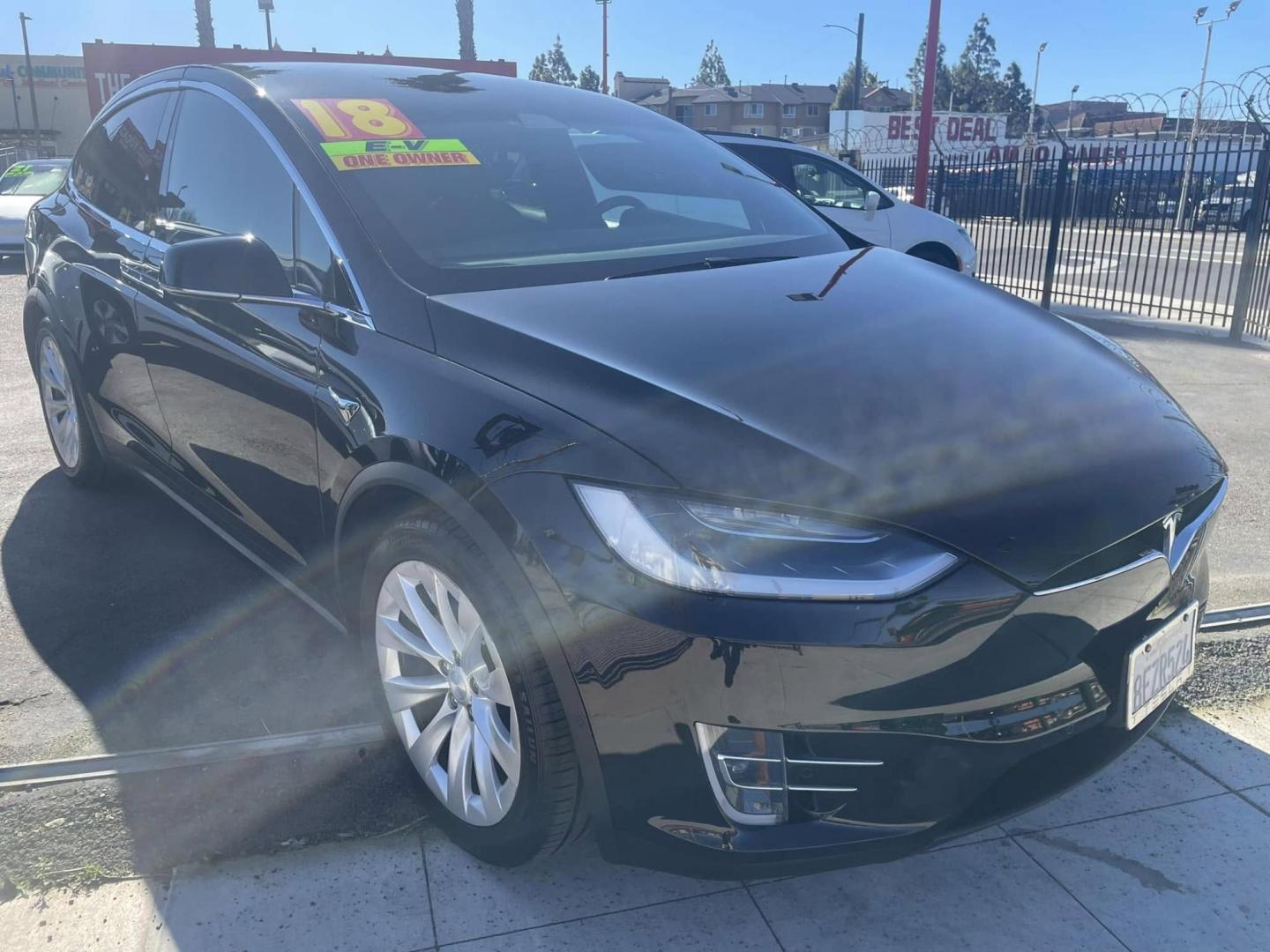 2018 BLACK Tesla Model X 90D (5YJXCBE26JF) with an ELECTRIC engine, 1A transmission, located at 744 E Miner Ave, Stockton, CA, 95202, (209) 944-5770, 37.956863, -121.282082 - PLUS TAXES AND FEES - Photo#0