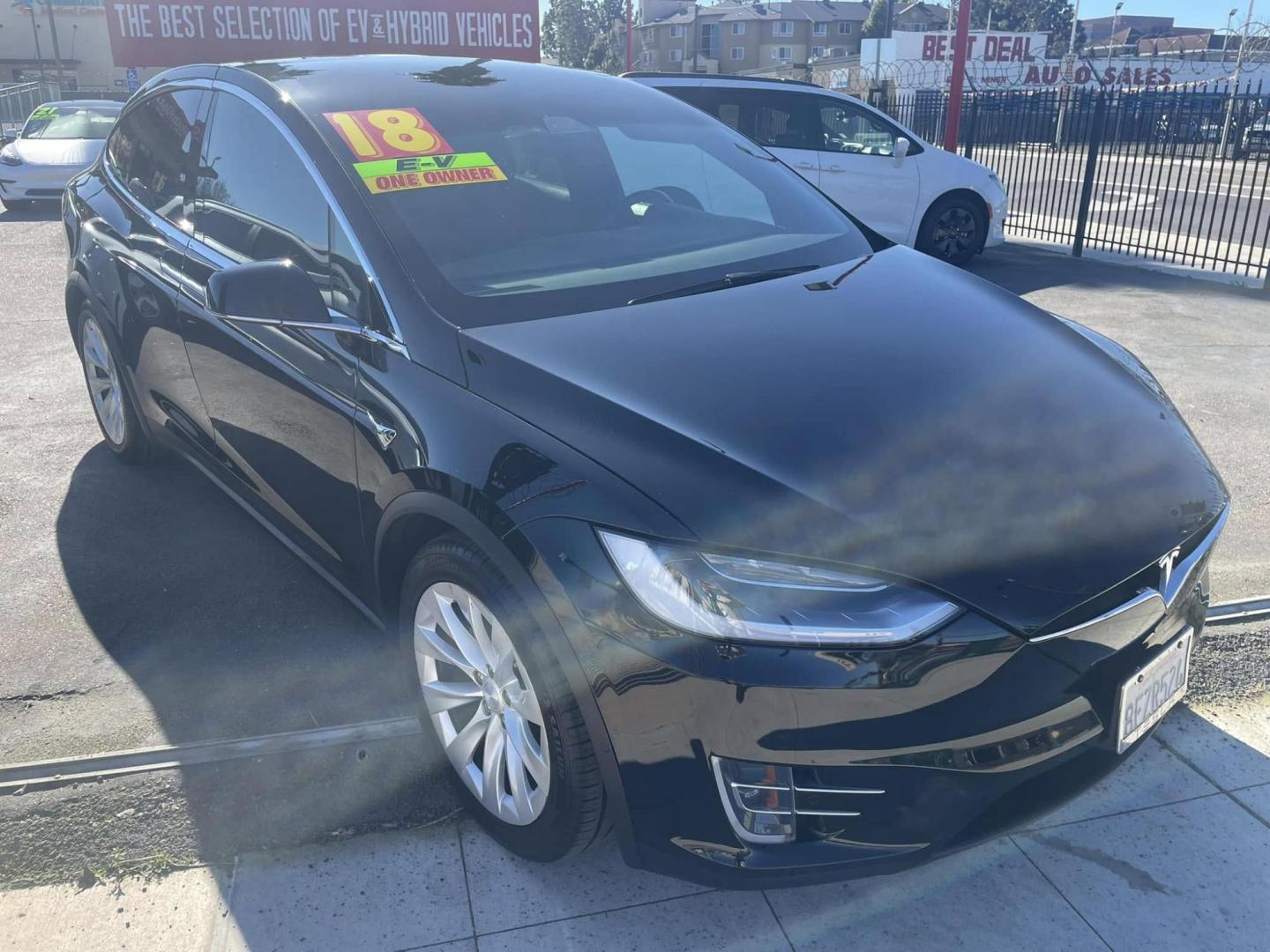2018 BLACK Tesla Model X 90D (5YJXCBE26JF) with an ELECTRIC engine, 1A transmission, located at 744 E Miner Ave, Stockton, CA, 95202, (209) 944-5770, 37.956863, -121.282082 - PLUS TAXES AND FEES - Photo#1