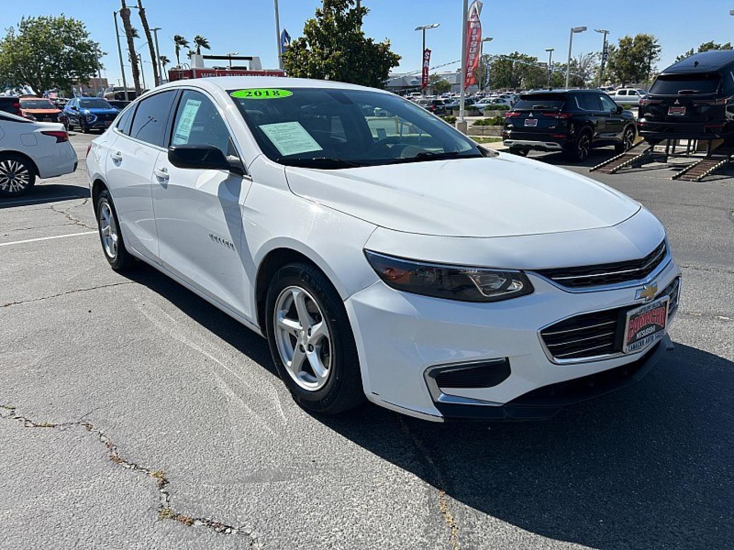 2018 WHITE Chevrolet Malibu (1G1ZC5ST4JF) with an 4-Cyl Turbo 1.5 Liter engine, Automatic 6-Spd transmission, located at 412 Auto Vista Drive, Palmdale, 93551, (661) 945-0620, 34.592636, -118.136681 - Photo#0