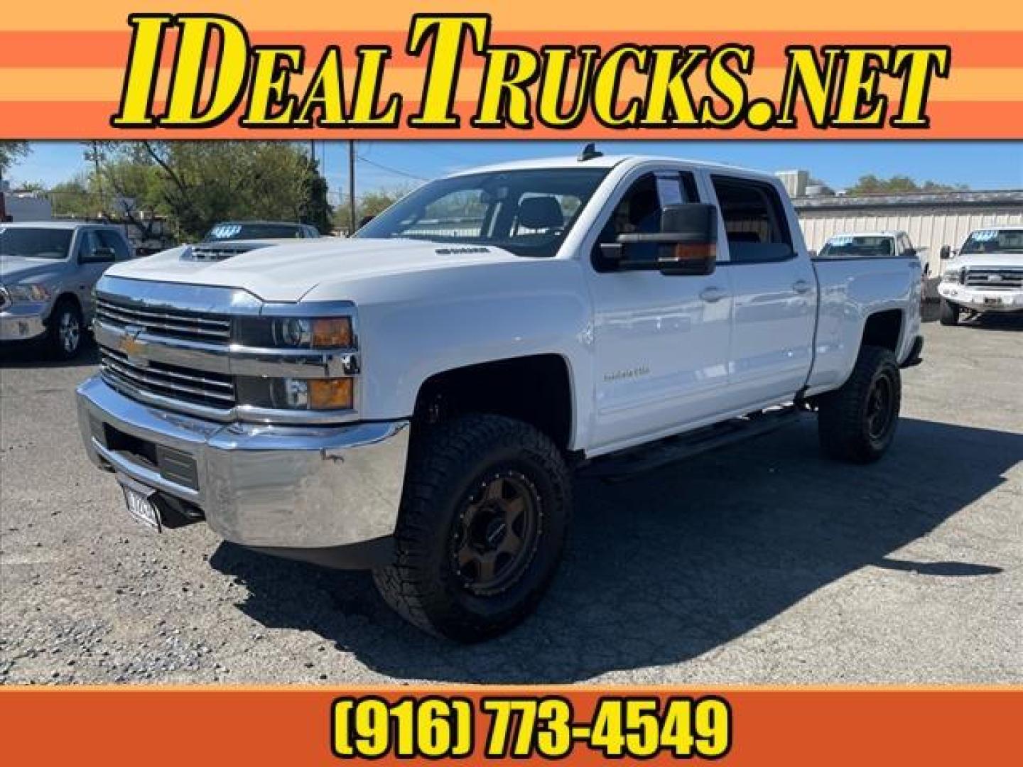 2018 Summit White Chevrolet Silverado 2500HD LT (1GC1KVEYXJF) with an 6.6L Duramax 6.6L Biodiesel Turbo V8 445hp 910ft. lbs. Common Rail Direct Injection engine, 6-Speed Shiftable Automatic transmission, located at 800 Riverside Ave, Roseville, CA, 95678, 916-773-4549 & Toll Free: 866-719-4393, 38.732265, -121.291039 - DURAMAX DIESEL CREW CAB 4X4 LT ALLISON TRANSMISSION CLEAN CARFAX - Photo#0