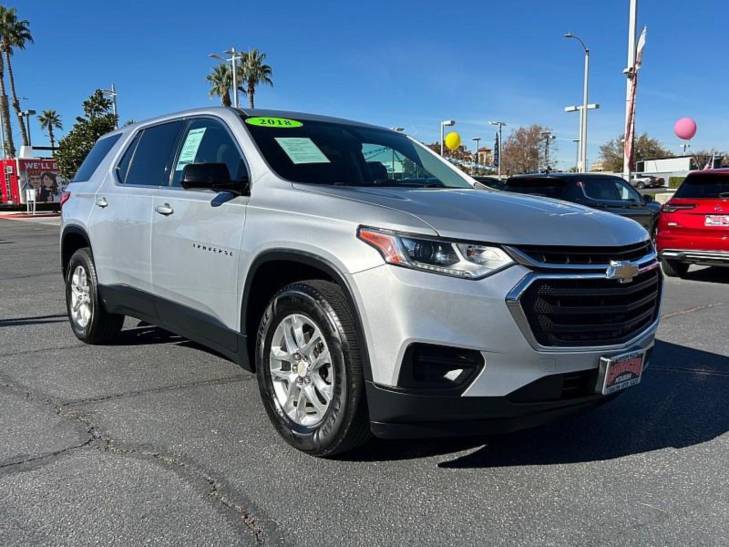 2018 SILVER Chevrolet Traverse (1GNERFKW4JJ) with an V6 3.6 Liter engine, Automatic 9-Spd transmission, located at 412 Auto Vista Drive, Palmdale, 93551, (661) 945-0620, 34.592636, -118.136681 - Photo#0
