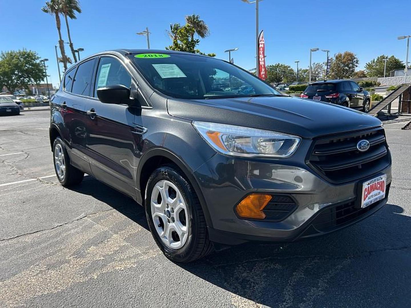 2018 GRAY Ford Escape (1FMCU0F71JU) with an 4-Cyl 2.5 Liter engine, Auto 6-Spd w/SelShft transmission, located at 412 Auto Vista Drive, Palmdale, 93551, (661) 945-0620, 34.592636, -118.136681 - Photo#0