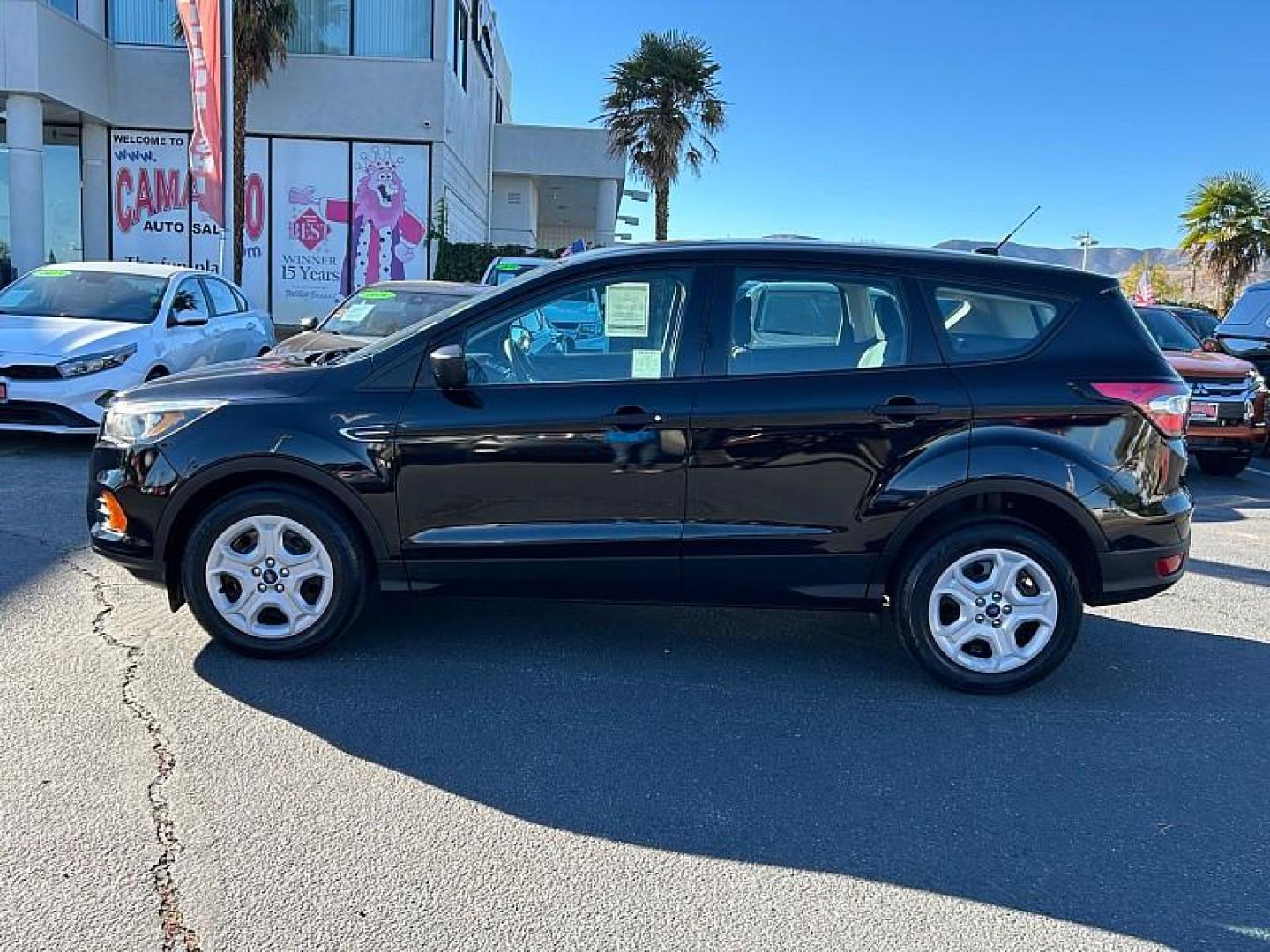 2018 BLACK Ford Escape (1FMCU0F77JU) with an 4-Cyl 2.5 Liter engine, Auto 6-Spd w/SelShft transmission, located at 412 Auto Vista Drive, Palmdale, 93551, (661) 945-0620, 34.592636, -118.136681 - Photo#8
