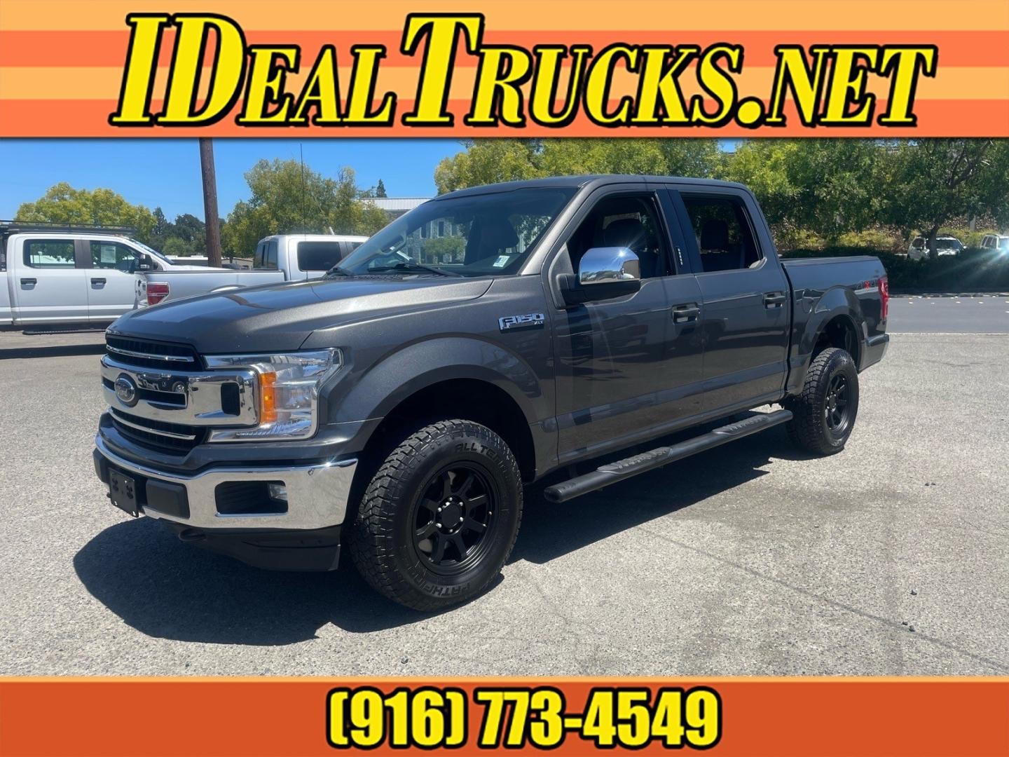 2018 Stone Gray Ford F-150 XLT (1FTEW1EG8JK) with an 3.5L EcoBoost 3.5L Twin Turbo V6 375hp 470ft. lbs. Direct Injection engine, 10-Speed Shiftable Automatic transmission, located at 800 Riverside Ave, Roseville, CA, 95678, 916-773-4549 & Toll Free: 866-719-4393, 38.732265, -121.291039 - 4X4 SUPERCREW ECOBOOST 3.5 TWIN TURBO XLT SERVICE RECORDS ON CLEAN CARFAX- Photo#0