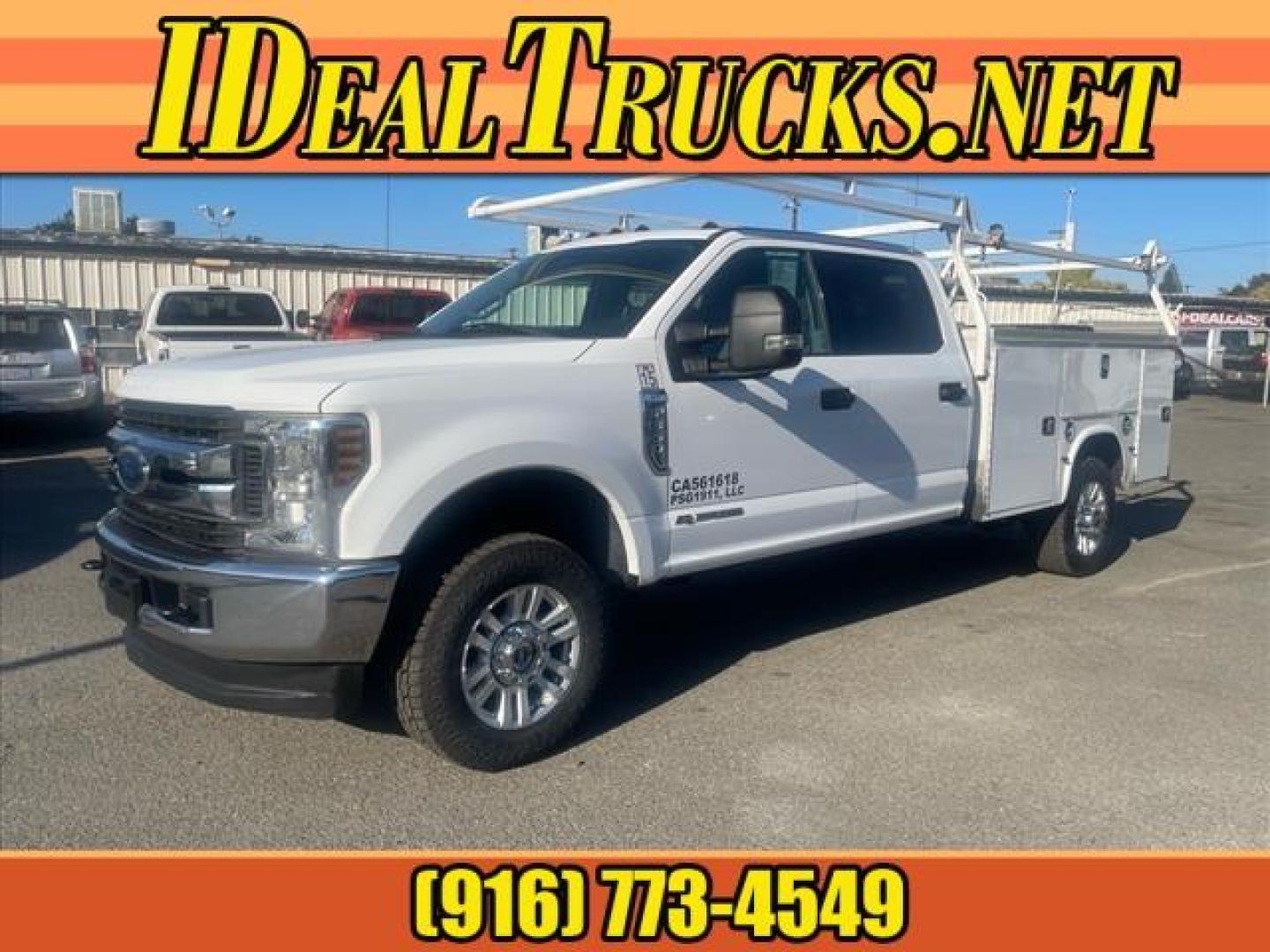 2018 White Ford F-350 Super Duty XLT (1FD8W3FT6JE) with an 6.7L Power Stroke 6.7L Biodiesel Turbo V8 330hp 750ft. lbs. Common Rail Direct Injection engine, 6-Speed Shiftable Automatic transmission, located at 800 Riverside Ave, Roseville, CA, 95678, 916-773-4549 & Toll Free: 866-719-4393, 38.732265, -121.291039 - DIESEL CREW CAB 4X4 UTILITY BED CLEAN CARFAX - Photo#0
