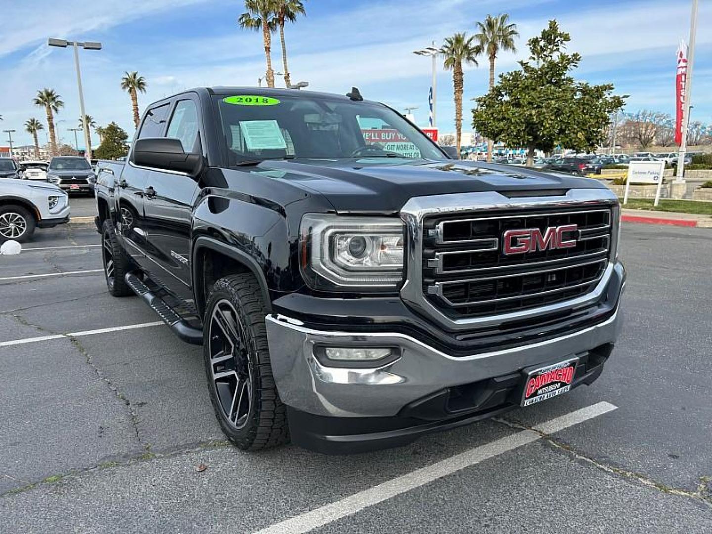 2018 BLACK GMC Sierra 1500 2WD (3GTP1MEC4JG) with an 8-Cyl 5.8 Liter engine, Automatic 6-Spd HD w/Overdrive transmission, located at 412 Auto Vista Drive, Palmdale, 93551, (661) 945-0620, 34.592636, -118.136681- Photo#0