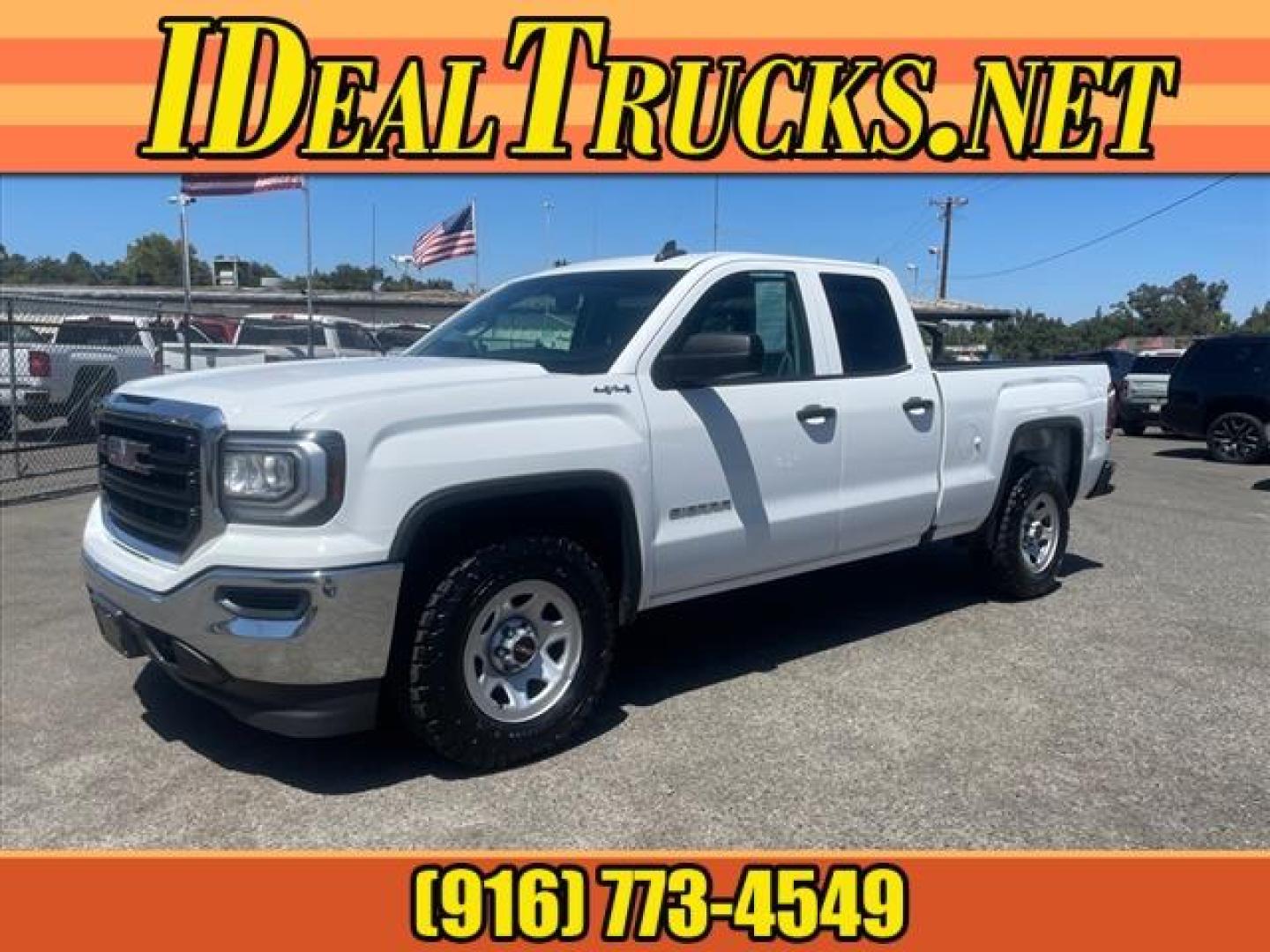 2018 Summit White GMC Sierra 1500 Base (1GTV2LEH9JZ) with an 4.3L EcoTec3 4.3L Flex Fuel V6 Direct Injection engine, 6-Speed Shiftable Automatic w/Overdrive transmission, located at 800 Riverside Ave, Roseville, CA, 95678, 916-773-4549 & Toll Free: 866-719-4393, 38.732265, -121.291039 - 4X4 DOUBLE CAB SERVICE RECORDS ONE OWNER CLEAN CARFAX - Photo#0