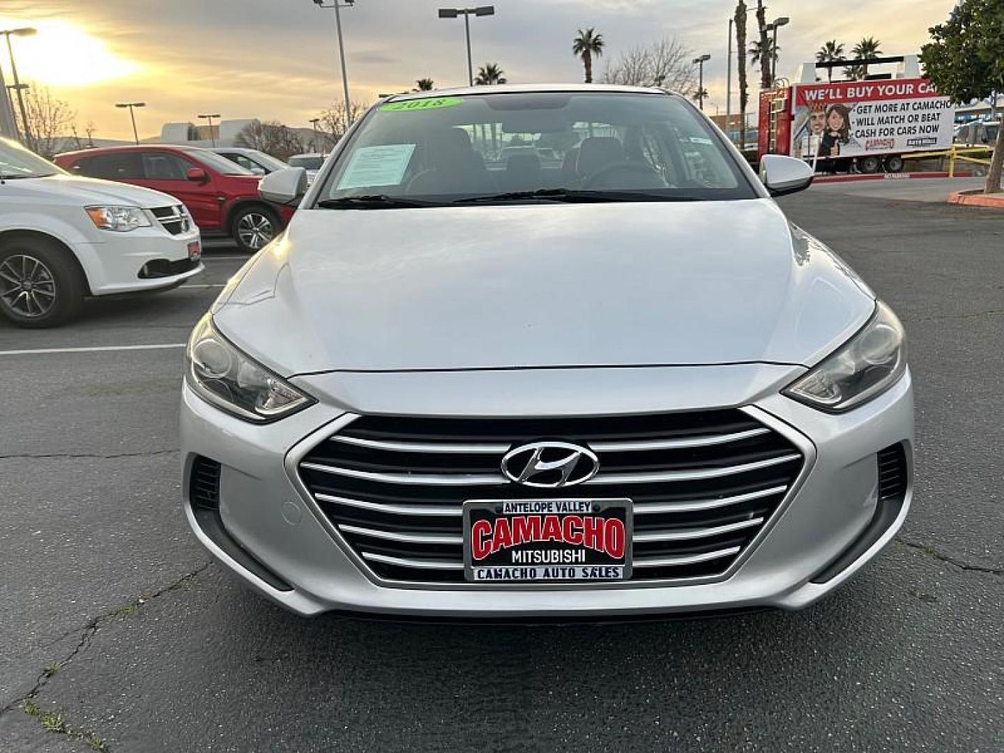 2018 SILVER Hyundai Elantra (KMHD84LF6JU) with an 4-Cyl 2.0 Liter engine, Auto 6-Spd Shiftronic transmission, located at 412 Auto Vista Drive, Palmdale, 93551, (661) 945-0620, 34.592636, -118.136681 - Photo#1