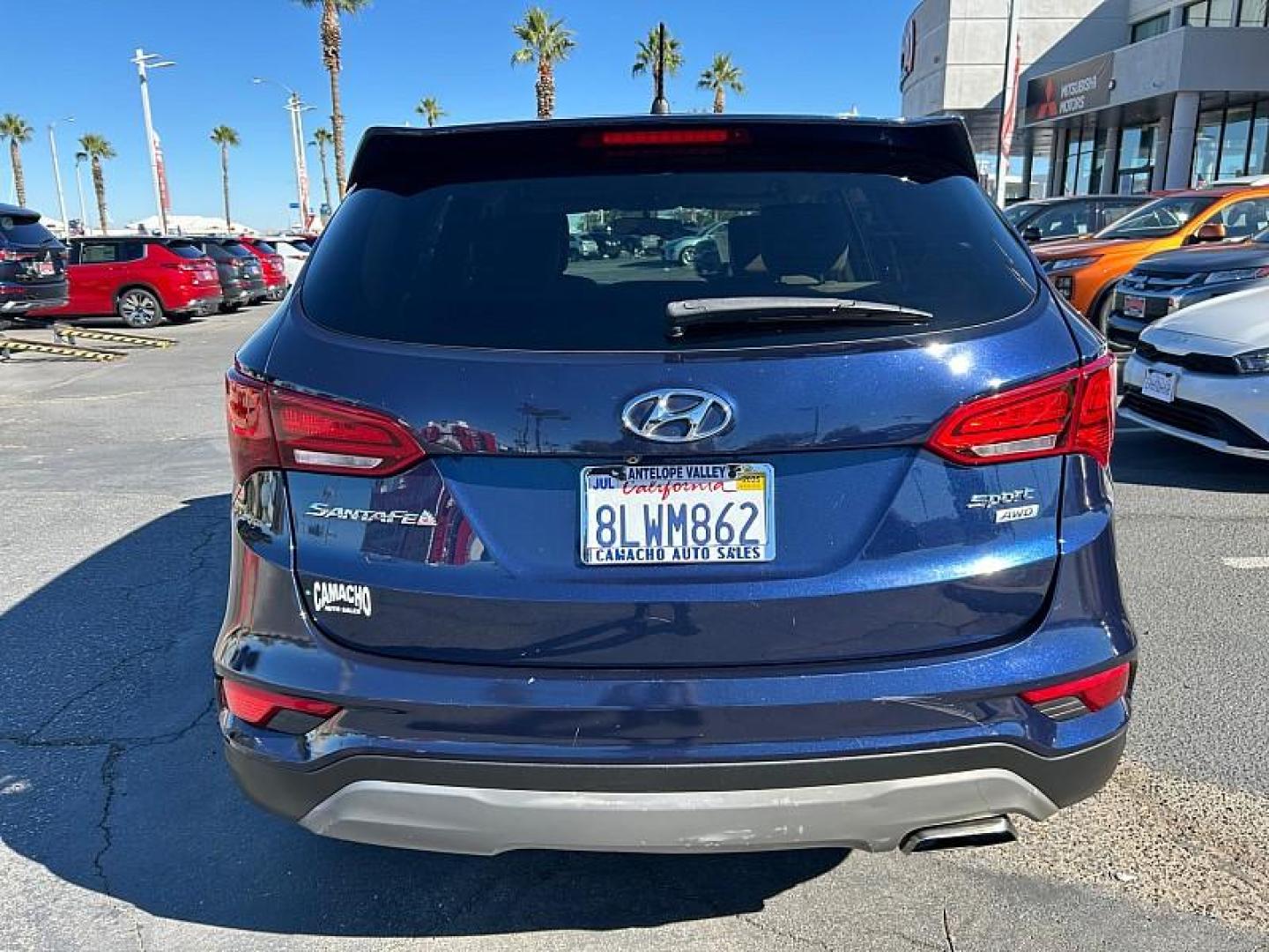 2018 BLUE Hyundai Santa Fe Sport (5XYZTDLB1JG) with an 4-Cyl GDI 2.4 Liter engine, Automatic 6-Spd w/Shiftronic transmission, located at 412 Auto Vista Drive, Palmdale, 93551, (661) 945-0620, 34.592636, -118.136681 - Photo#2